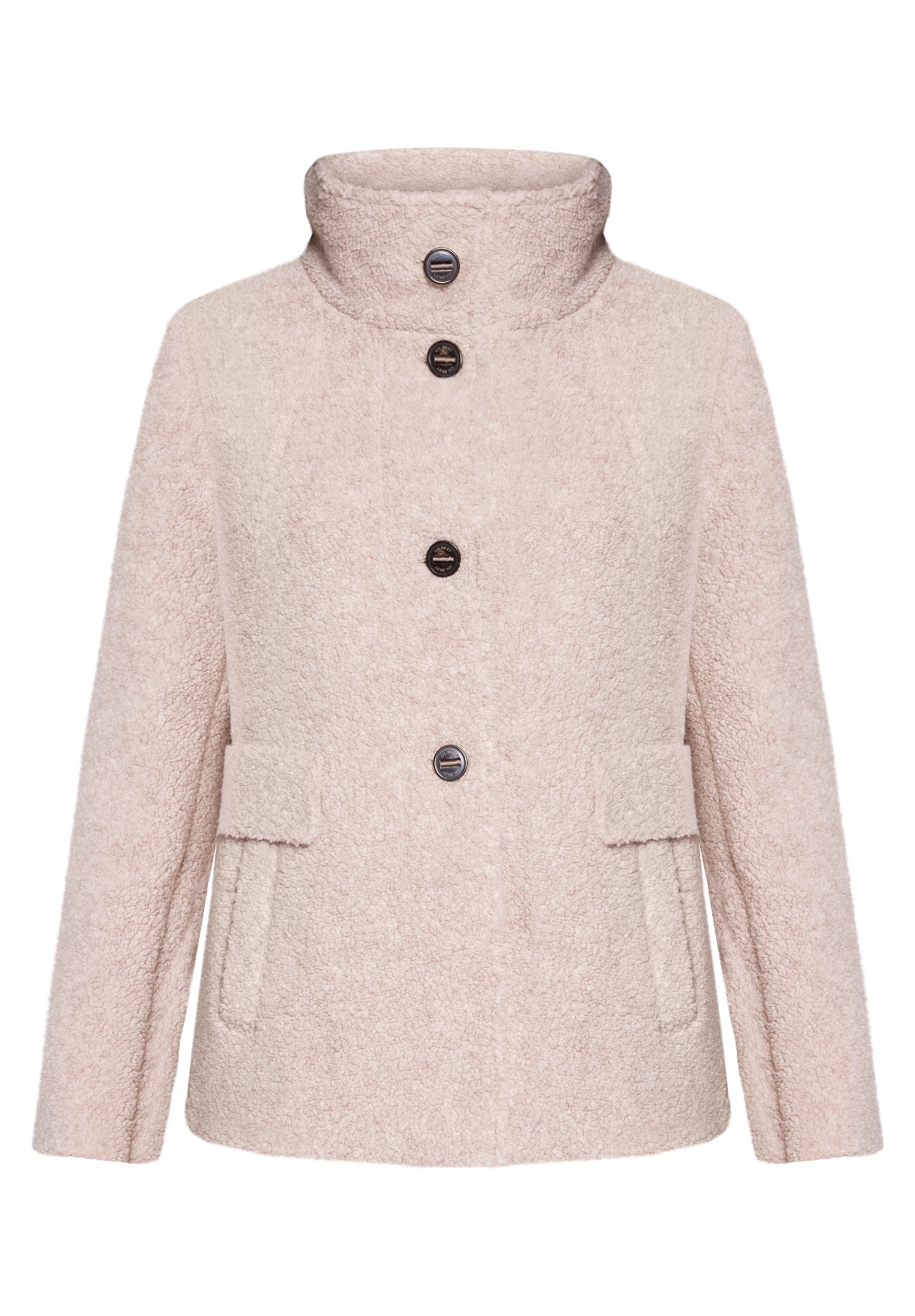 Gil Bret Wolljacke ohne Kapuze Teddyjacke mit Knopfleiste und Stehkragen - mit Wolle