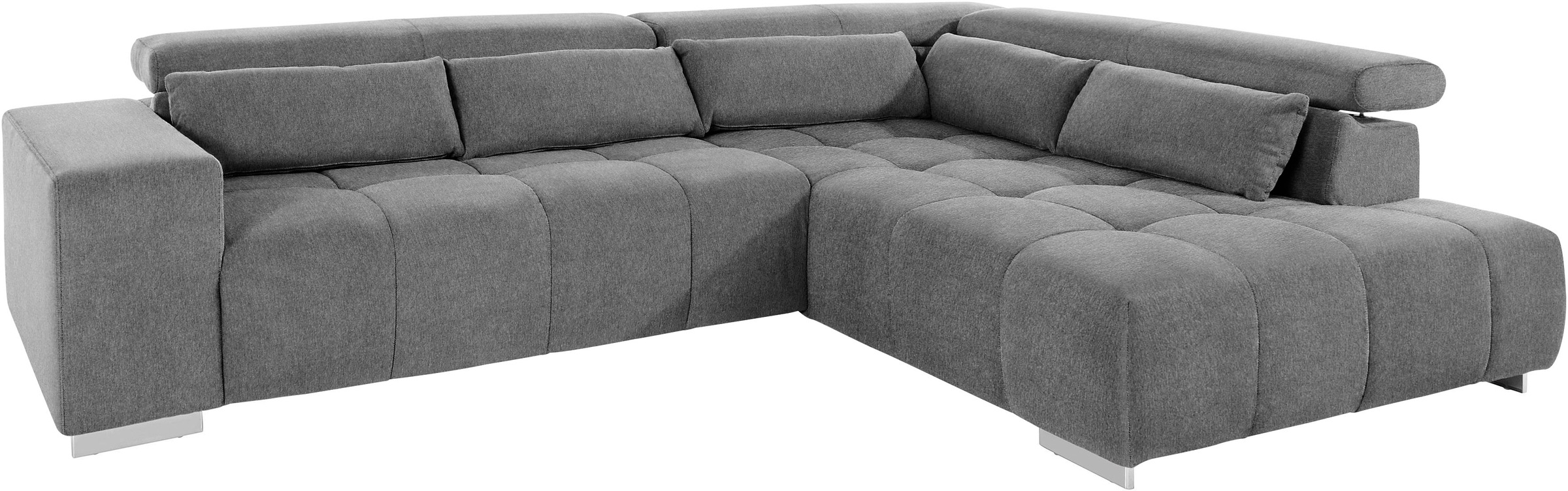 COTTA Ecksofa »Orion L-Form«, mit Ottomane, inklusive verstellbarer Kopfstützen und 5 Nierenkissen