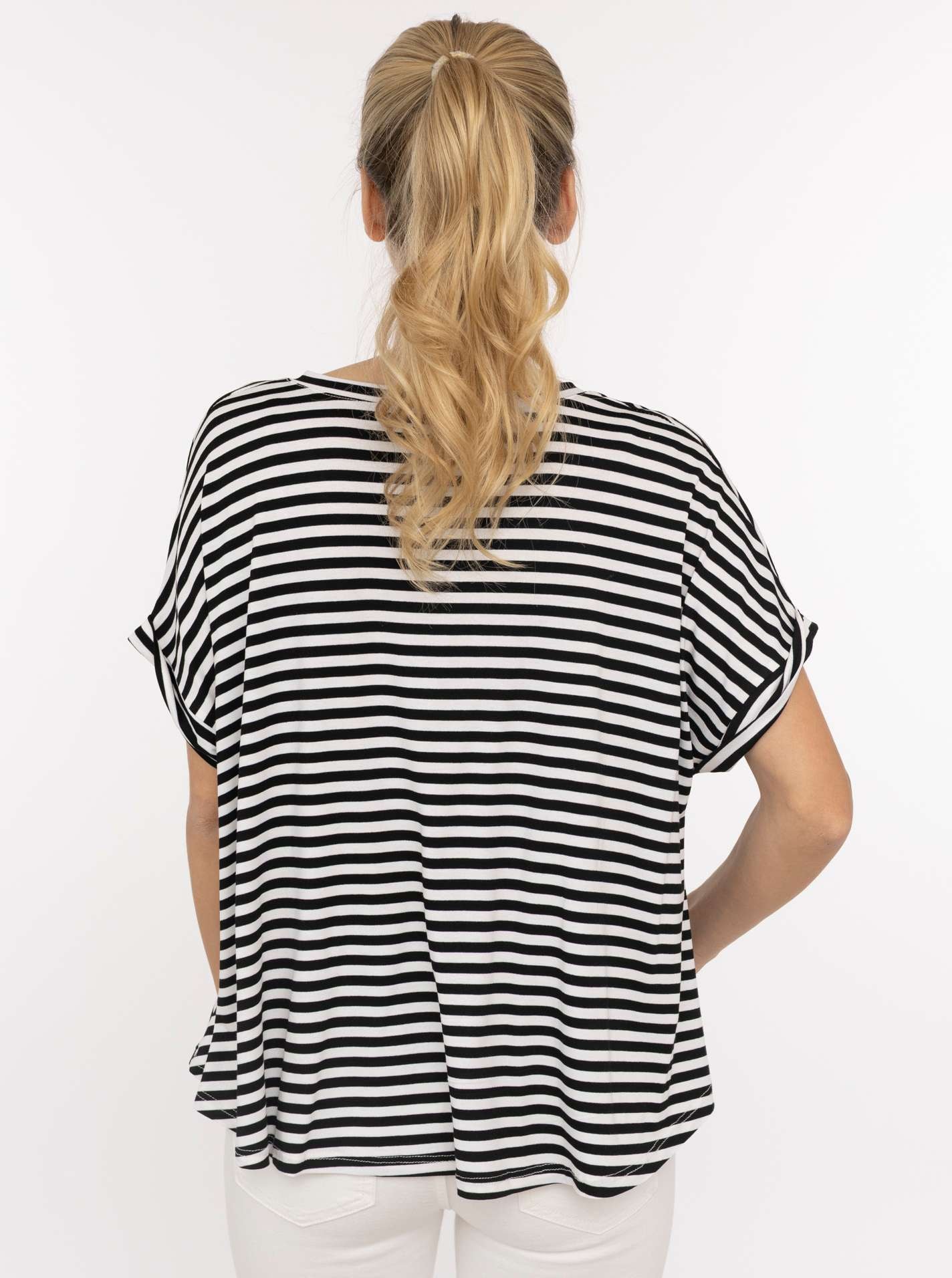 Zwillingsherz T-Shirt »"Maritime Streifen"« One Size, Kurzarm, V-Ausschnitt, gestreift, Loose Fit