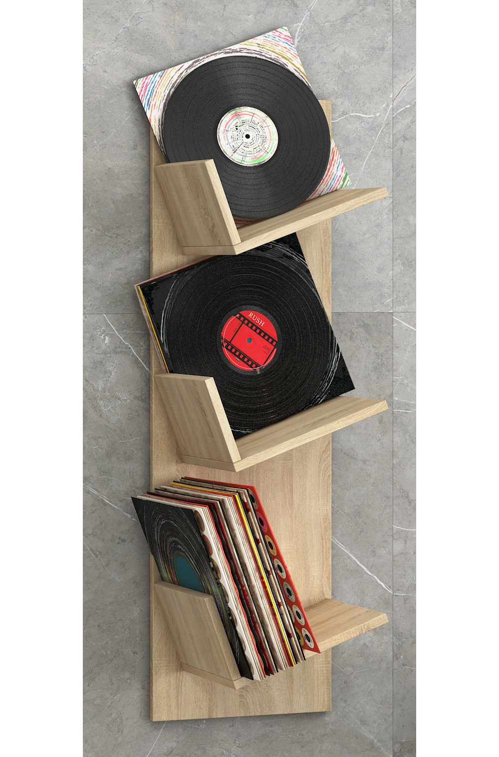 VCM Media-Regal »Holz Bücher Schallplatten LP Hänge Wandregal Sulda«
