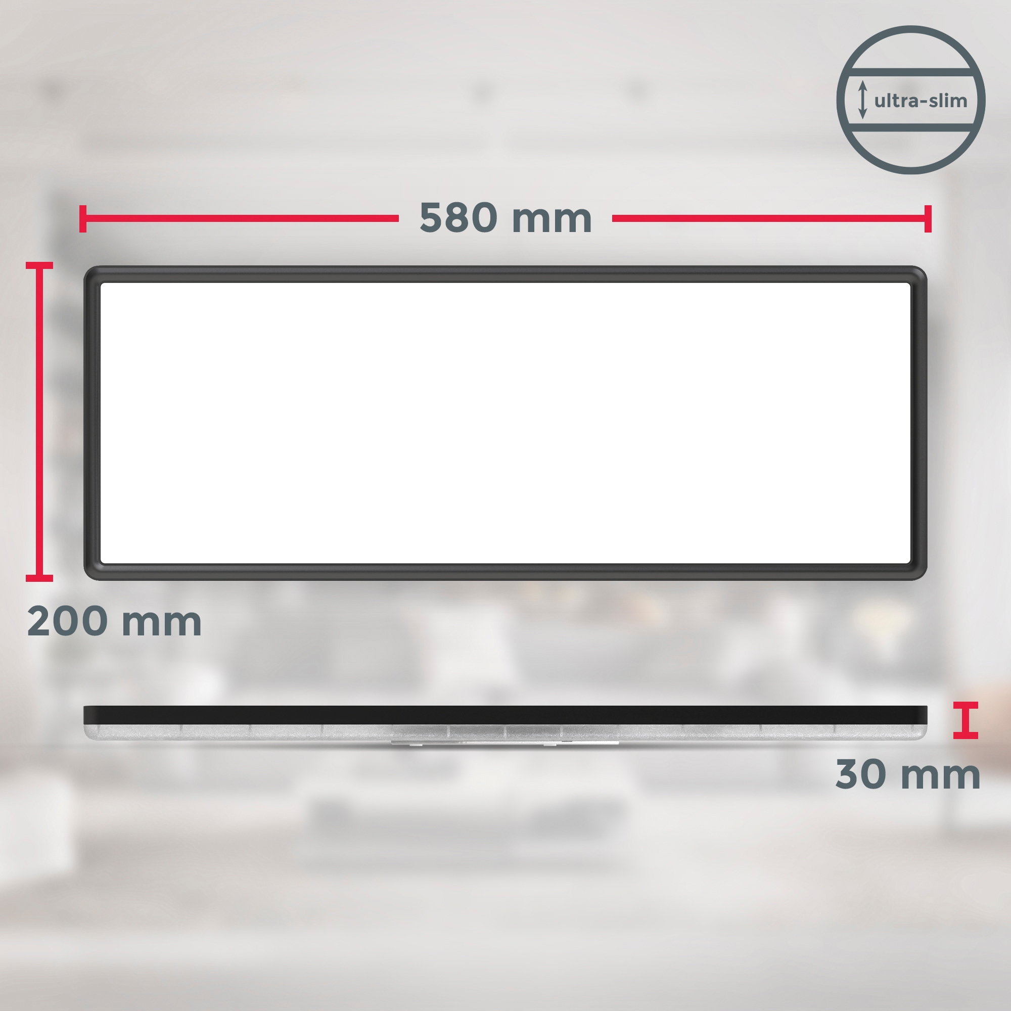 B.K.Licht LED ultraflache Deckenleuchte mit Hintergrundbeleuchtungseffekt, inkl. Fernbedienung,  1 x LED Platine 22 Watt, 3.000lm, 4.000K