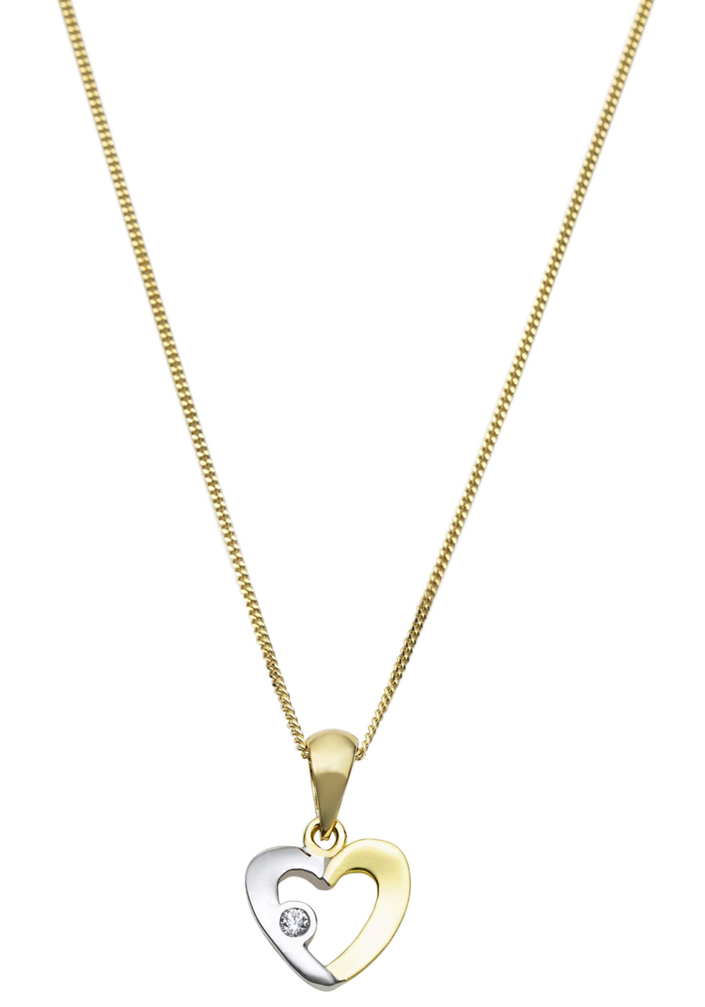 Amor Kette mit Anhänger »Herz« mit Zirkonia (synth.)