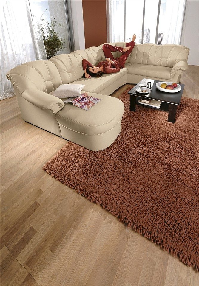 DOMO collection Wohnlandschaft »Papenburg, zeitlose Rückensteppung, elegante Formensprache, U-Form«, in großer Farbvielfalt, wahlweise mit Bettfunktion
