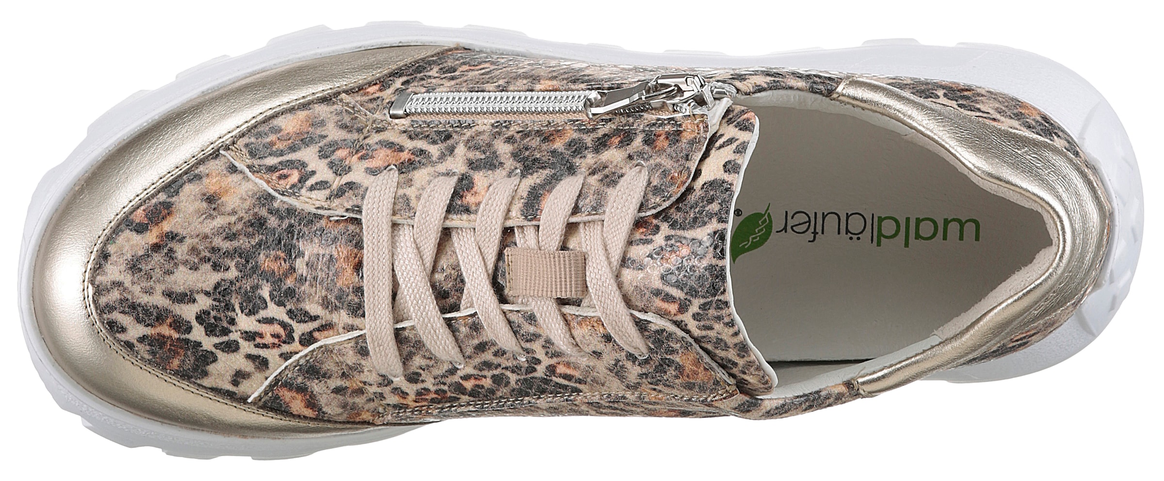 Waldläufer Plateausneaker »H-AJALA«, Freizeitschuh, Halbschuh, Schnürer in Leo-Optik, Komfortweite H