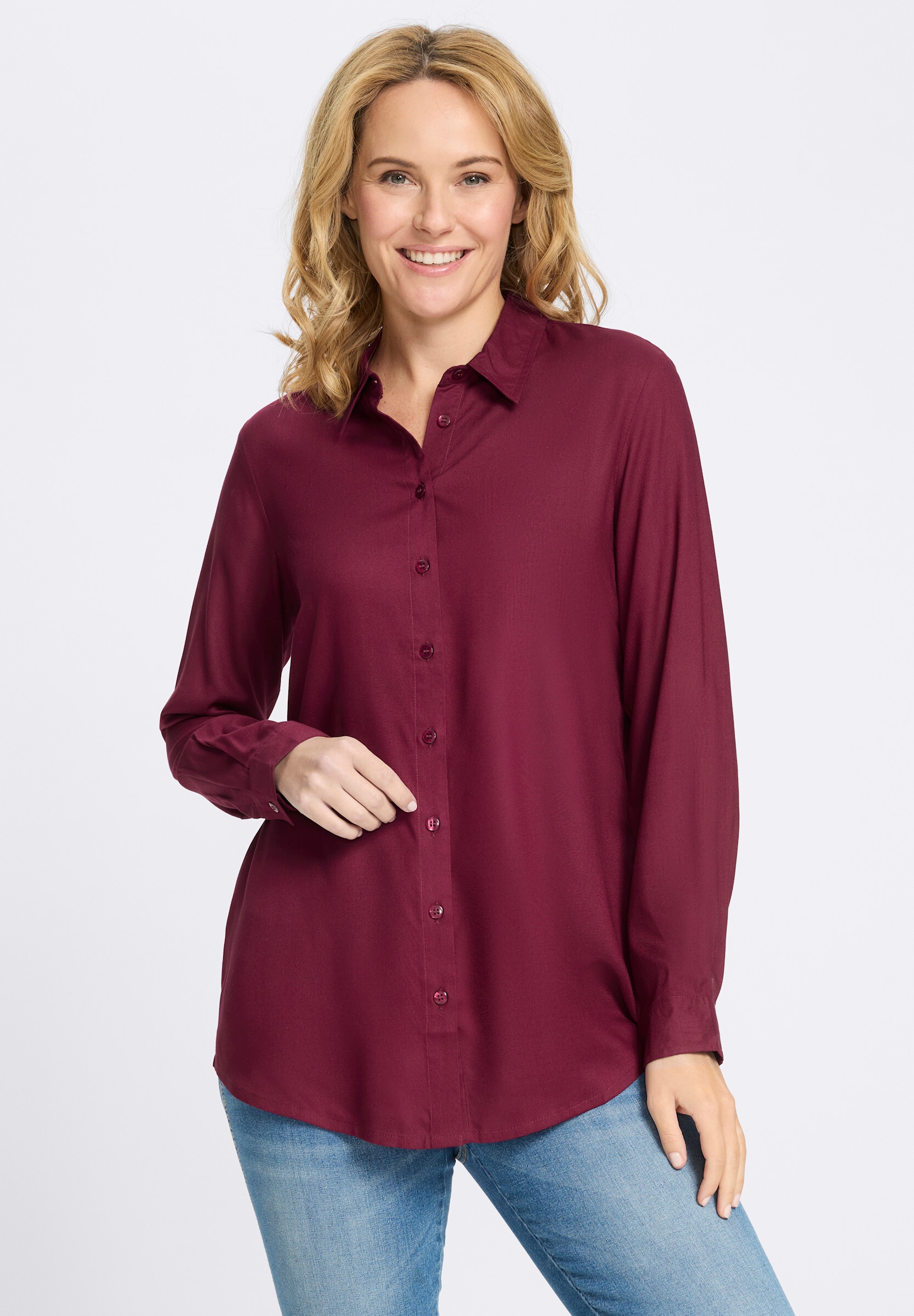 Sieh an! Klassische Bluse »Longbluse Longbluse in leichter A-Form«