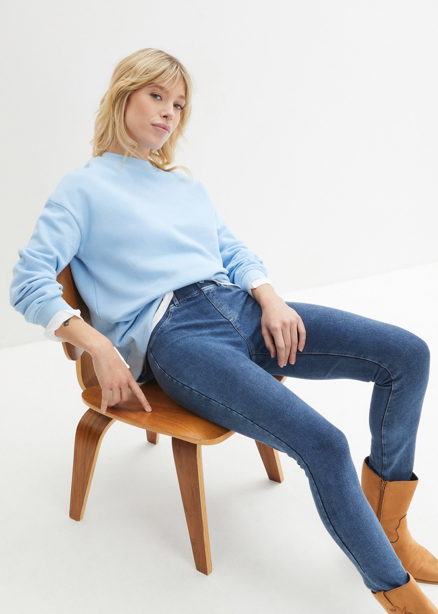 bonprix Leggings »Leggings in Jeansoptik«  aus Baumwollmischung, Slim fit, in Jeansoptik, mit Eingrifftaschen