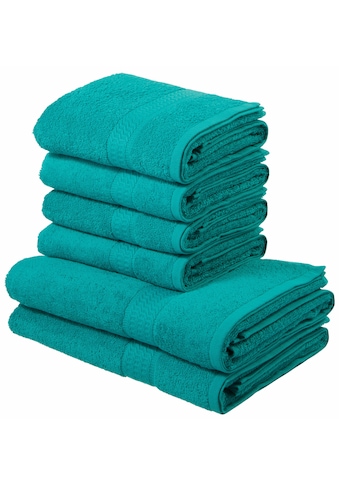 my home Handtuch Set »Juna«, Set, 6 tlg., Walkfrottee, Handtuchset mit feiner... kaufen