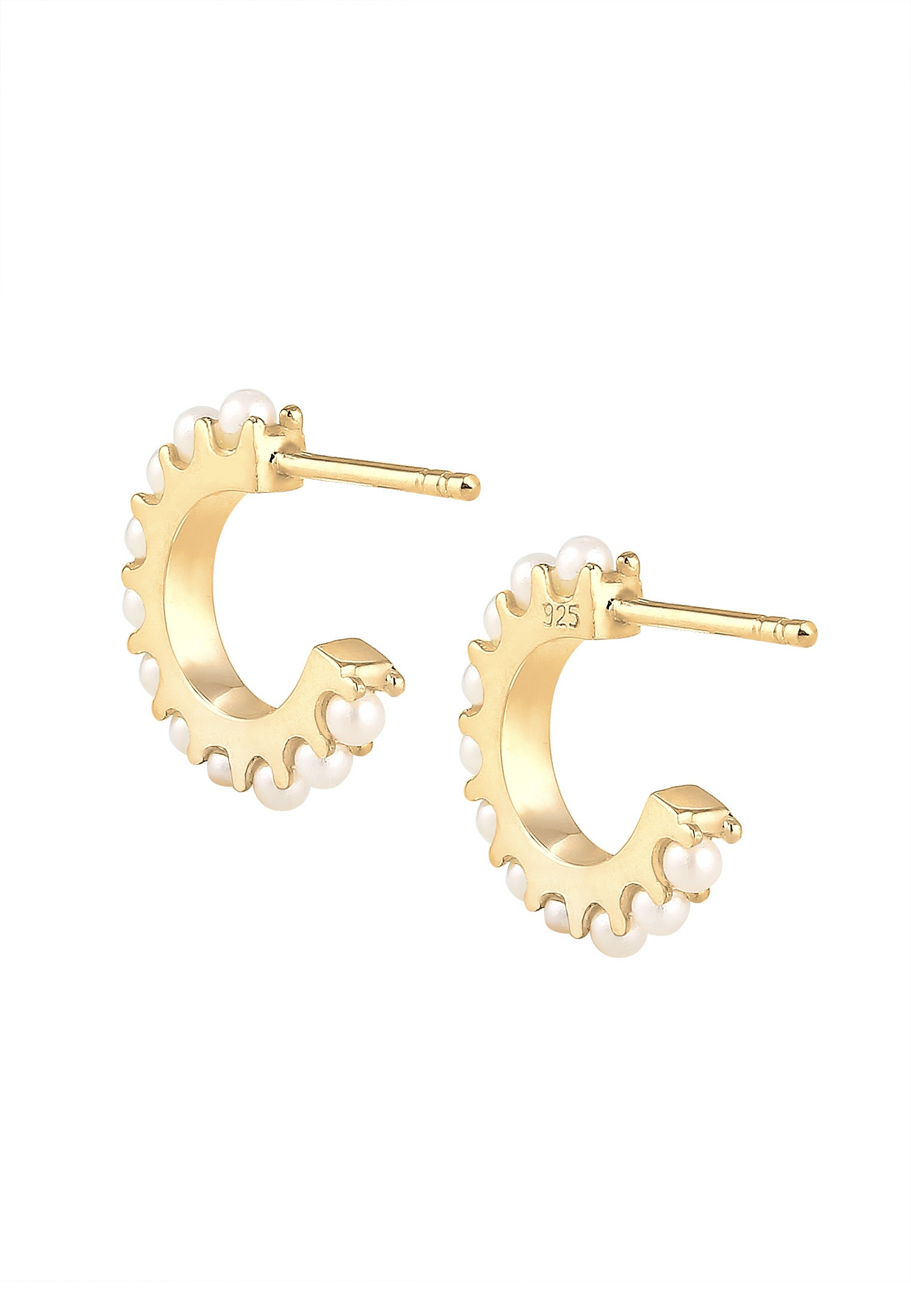 Elli Paar Creolen »Ohrringe Creolen Synthetische Perlen 925 Silber«