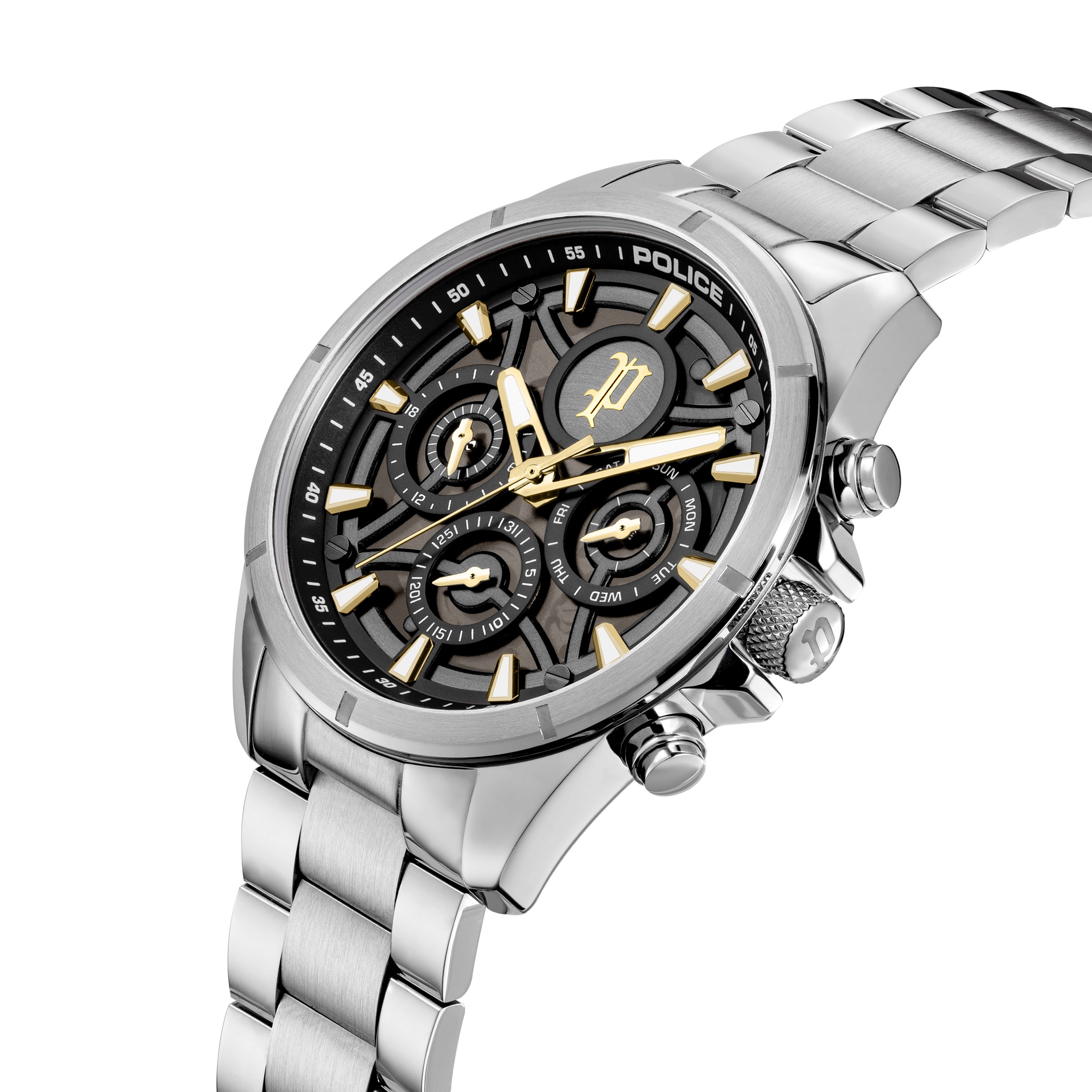 Police Quarzuhr »Defender« Armbanduhr, Herrenuhr, Edelstahlarmband, Ideal auch als Geschenk