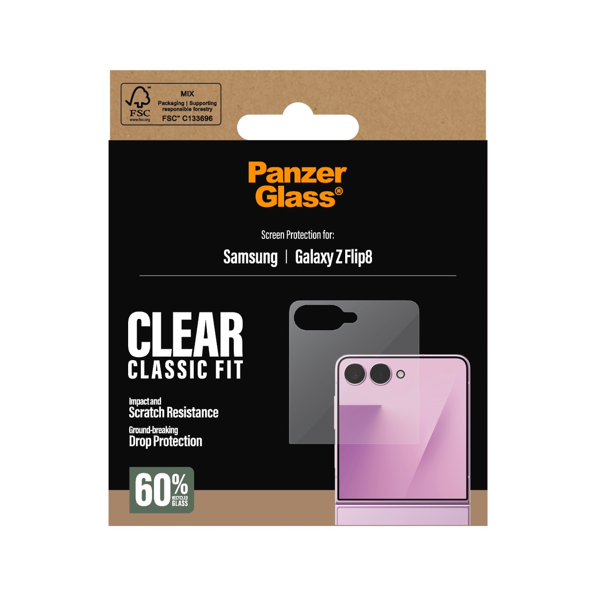 CARE by PanzerGlass Displayschutzglas »Classic Fit Screen Protector« für Samsung Galaxy Z Flip8 Displayschutzfolie, Schutzfolie, Bildschirmschutz, kratz- & stoßfest