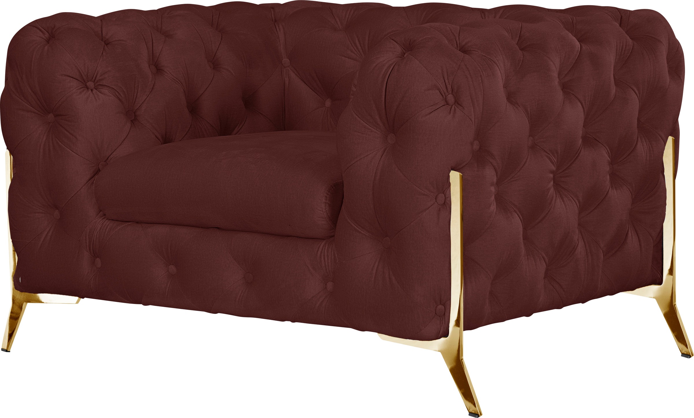 Leonique Chesterfield-Sessel »Amaury Sessel«, aufwändige Knopfheftung, moderne Chesterfield Optik, Fußfarbe wählbar