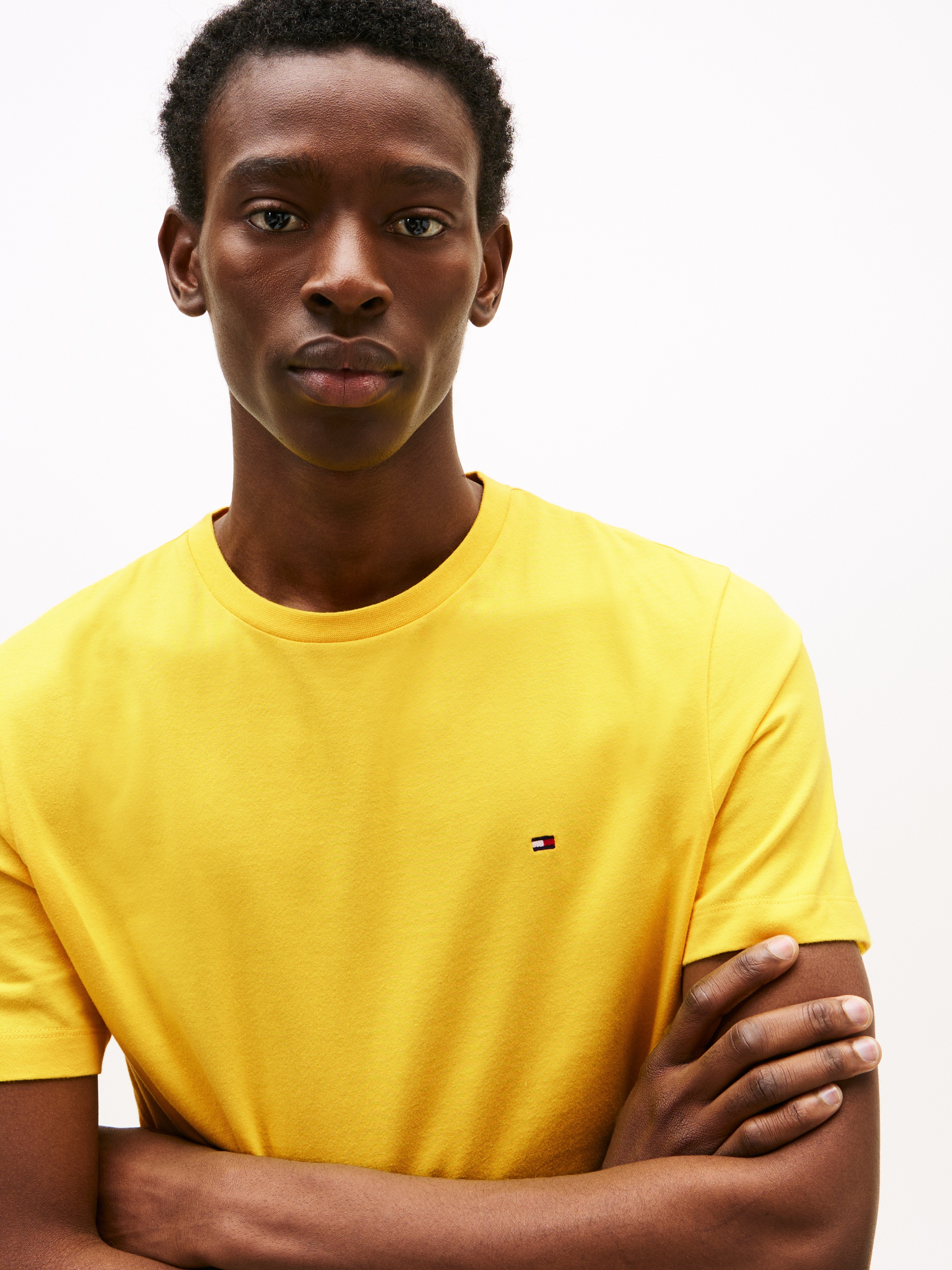 Tommy Hilfiger T-Shirt »ESSENTIAL REGULAR FIT SOLID  mit Stickerei« unifarben, casual, Baumwolle, Rundhals