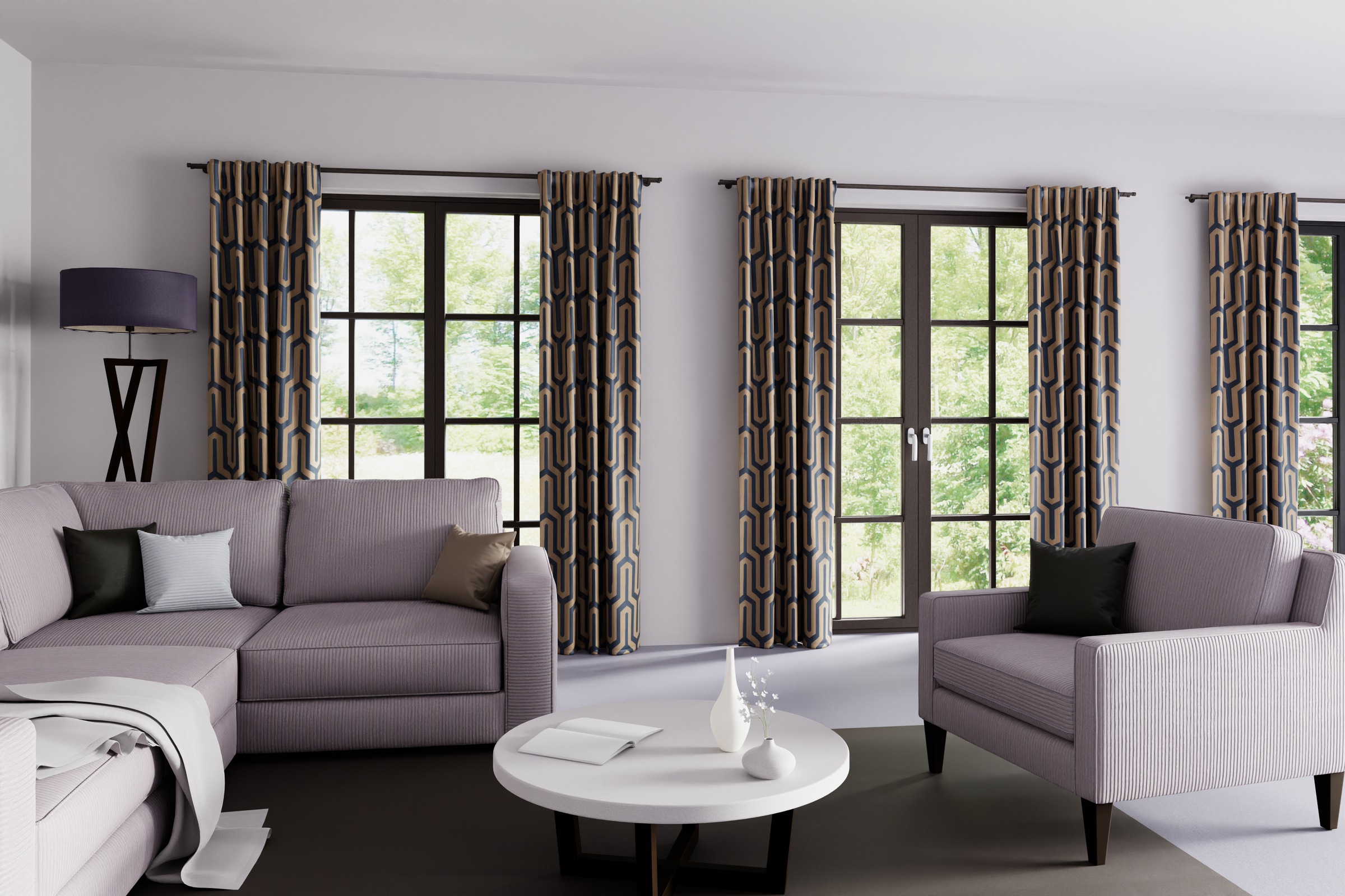 HOMING Vorhang »Tiaro«, (1 St.), blickdicht, geometrisch, Wohnzimmer, Schlafzimmer