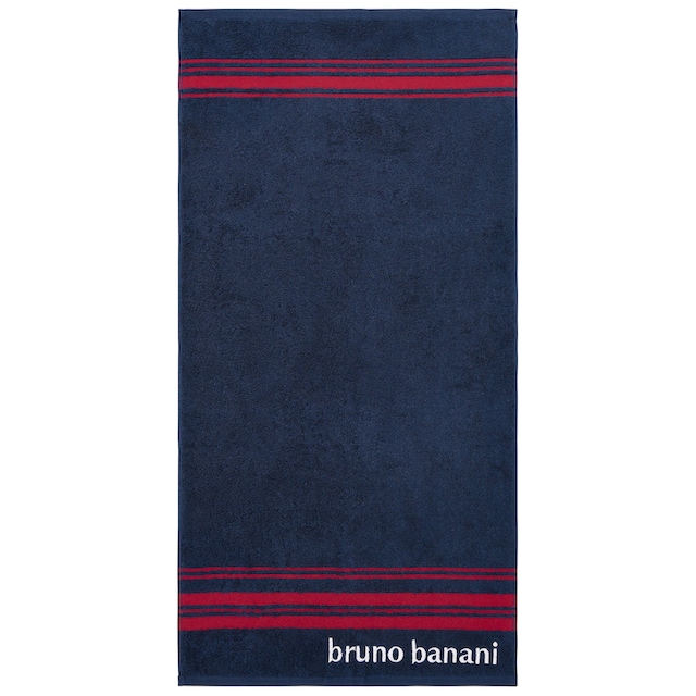 Bruno Banani Handtuch Set »Daniel«, Set, 5 tlg., Walkfrottee, Streifen-Bordüre  & Markenlogo, Handtücher aus 100% Baumwolle
