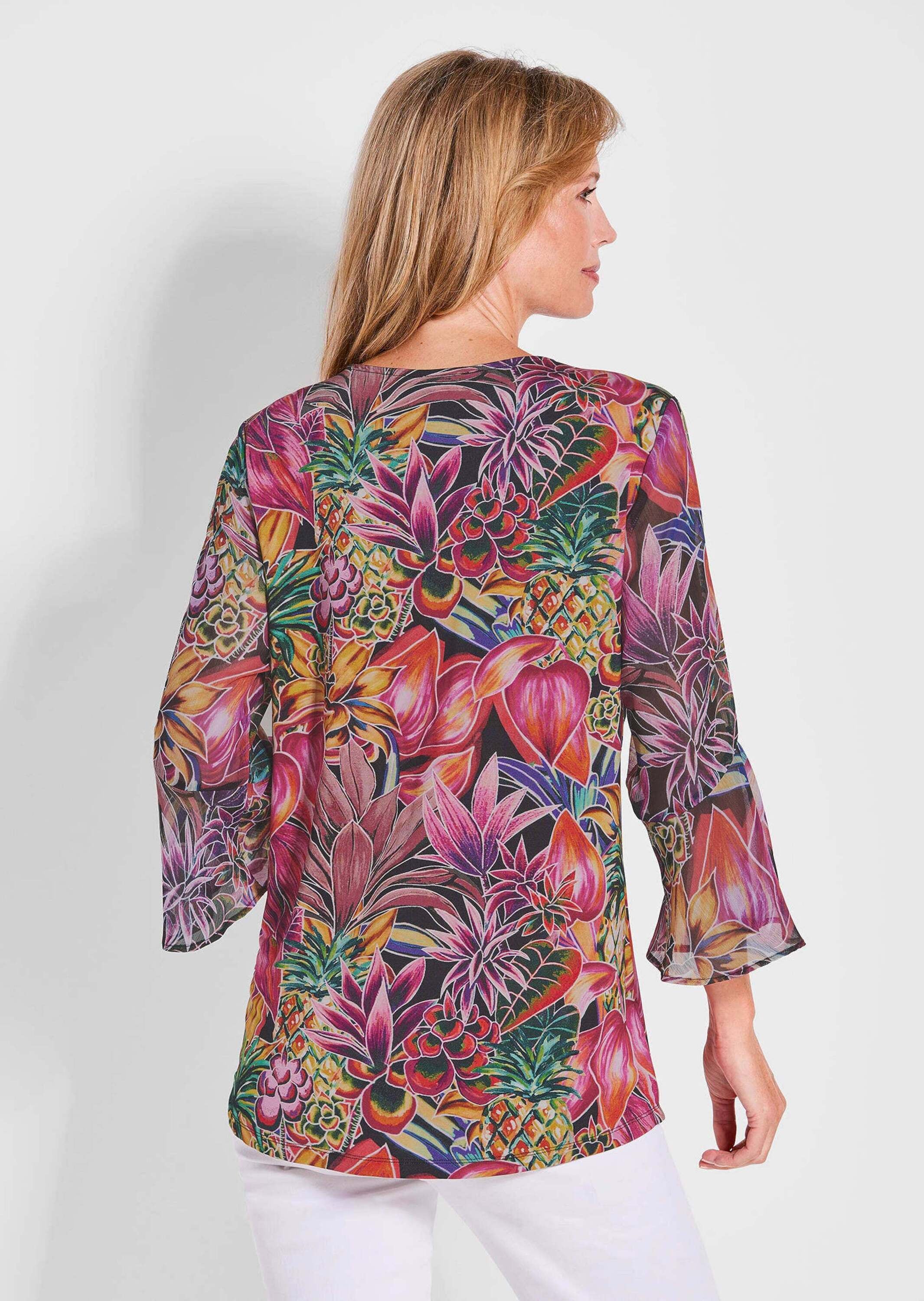 GOLDNER Schlupfbluse »Bunte Tunika mit floralem Print« Florales Muster