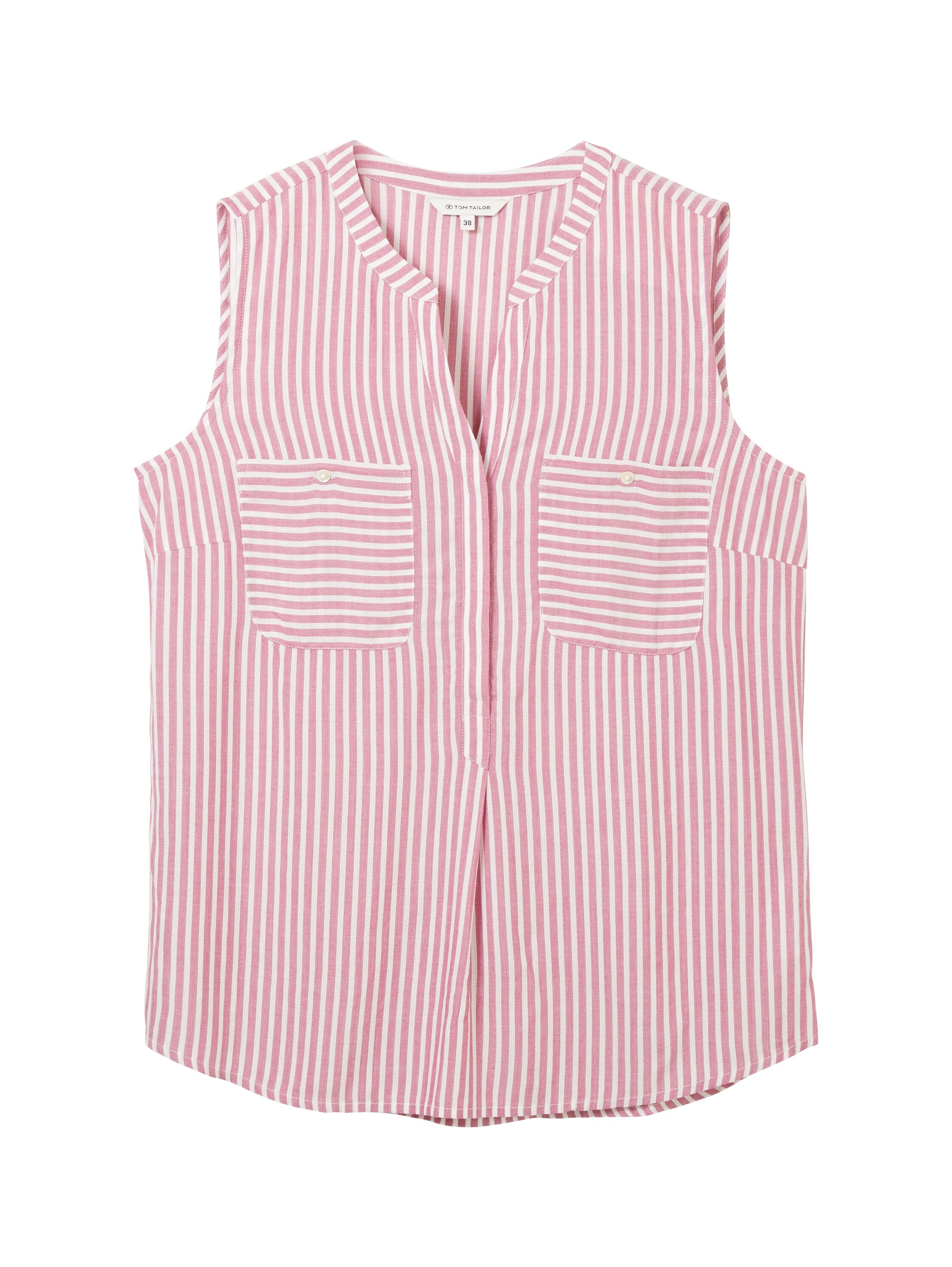 TOM TAILOR Blusenshirt, gestreift mit aufgesetzten Brusttaschen