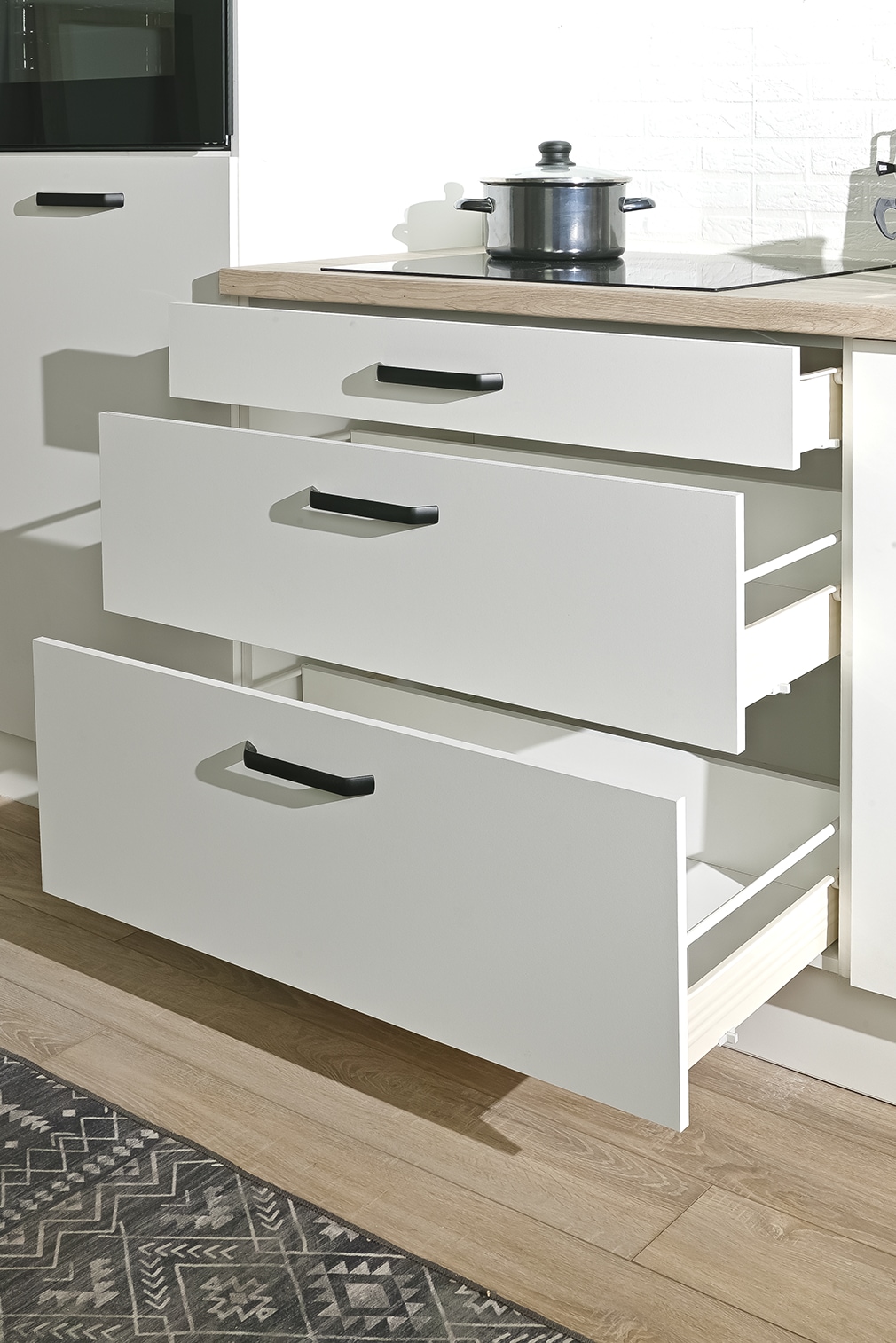 wiho Küchen Küchenzeile »Compact« Breite 210cm, wahlweise mit Geräten (mit Kühlschrank)
