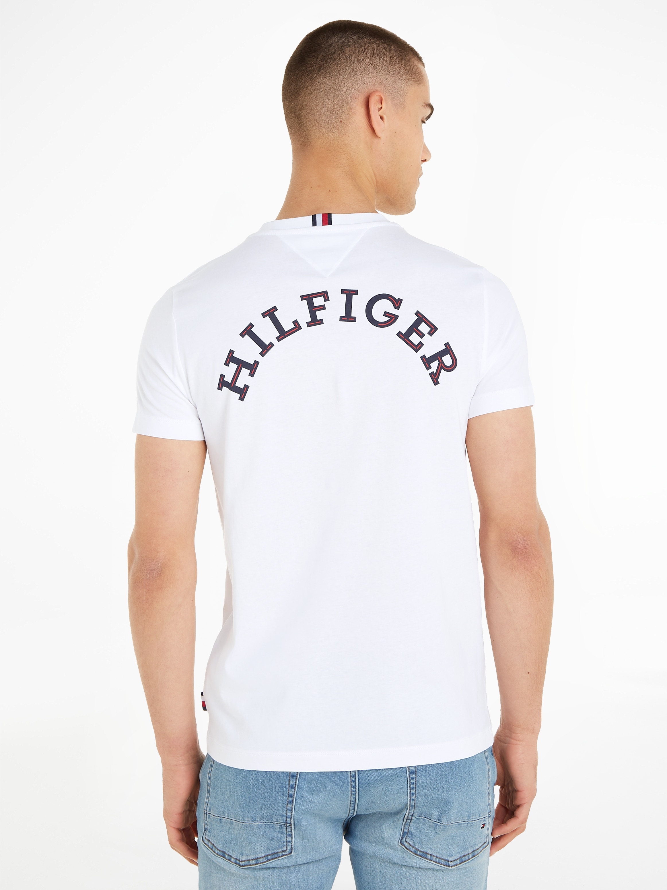 Tommy Hilfiger Kurzarmshirt »MONOTYPE BACK PRINT«, mit großem Hilfiger Print auf dem Rücken