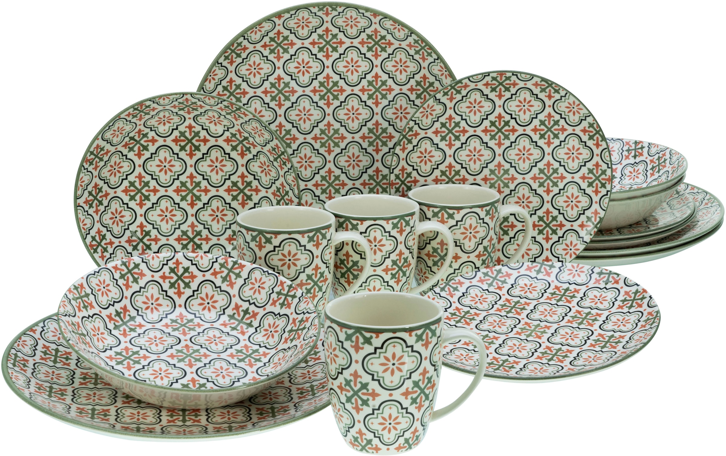 CreaTable Kombiservice »Rumi«, (Set, 16 tlg.), orientalisch mediterraner Stil