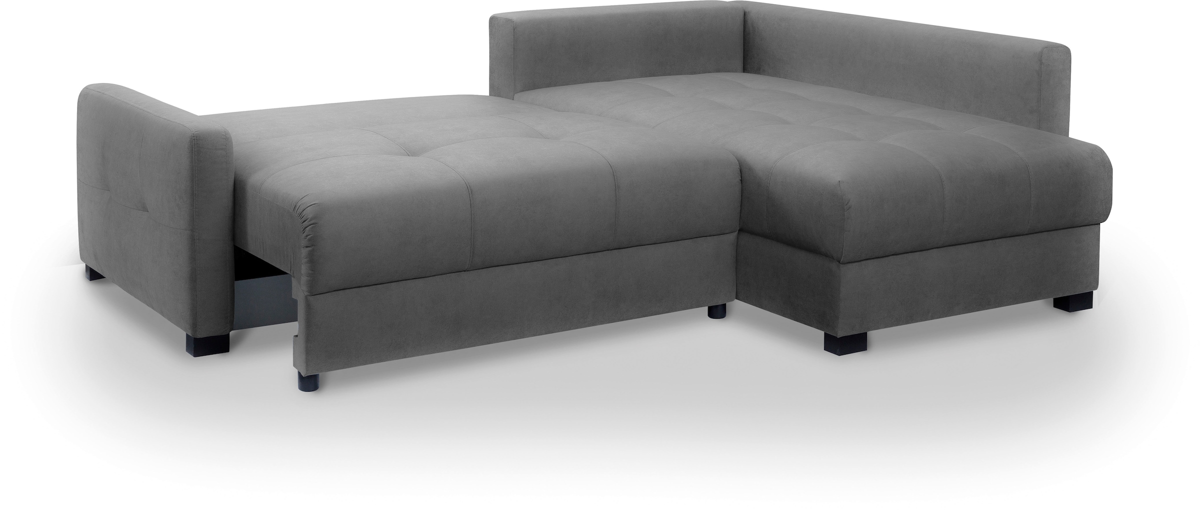exxpo - sofa fashion Ecksofa »Chester, Boxspring Federkern-Polsterung für bequemeren Sitzkomfort«, L-Form, schmale Armlehnen, Bettfunktion u. Bettkasten