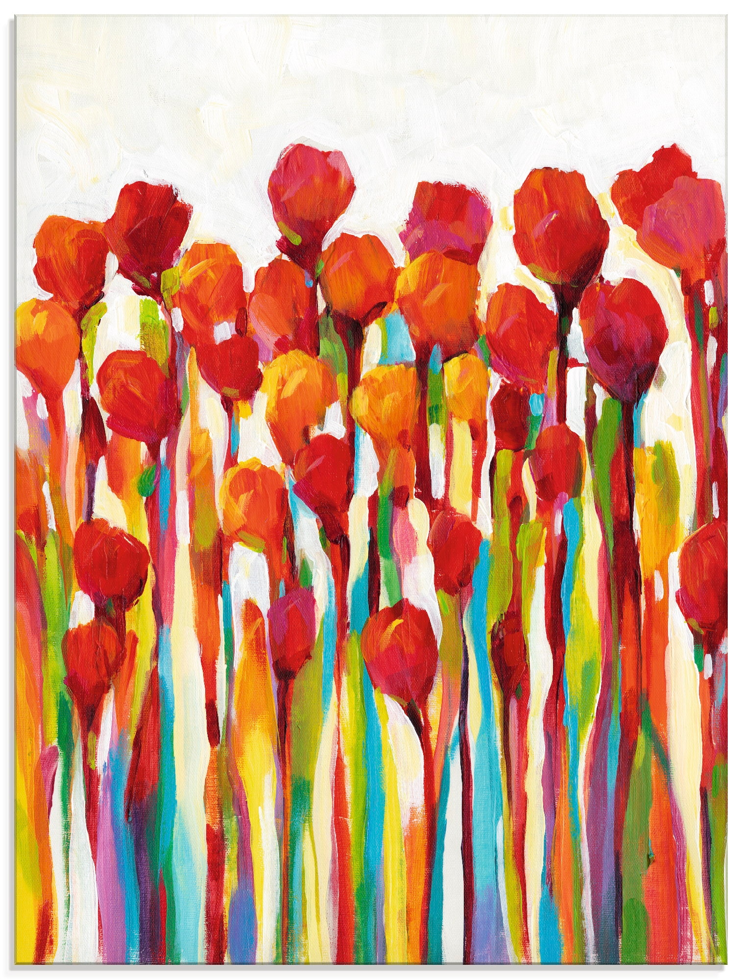 Glasbild »Strotzen mit Farben I«, Blumenwiese, (1 St.), in verschiedenen Größen