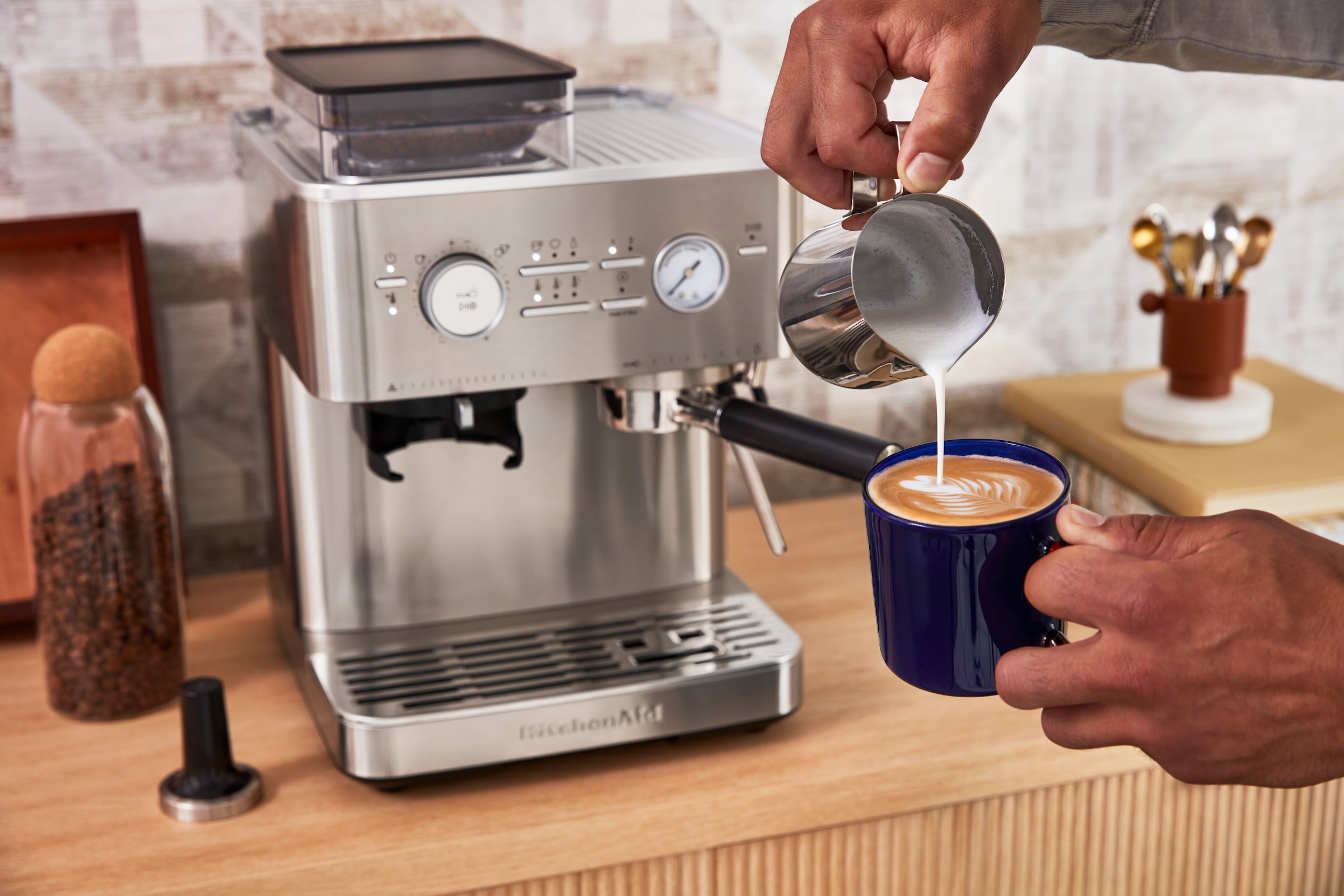KitchenAid Espressomaschine »5KES6551EBK«, Siebträger mit Mühle