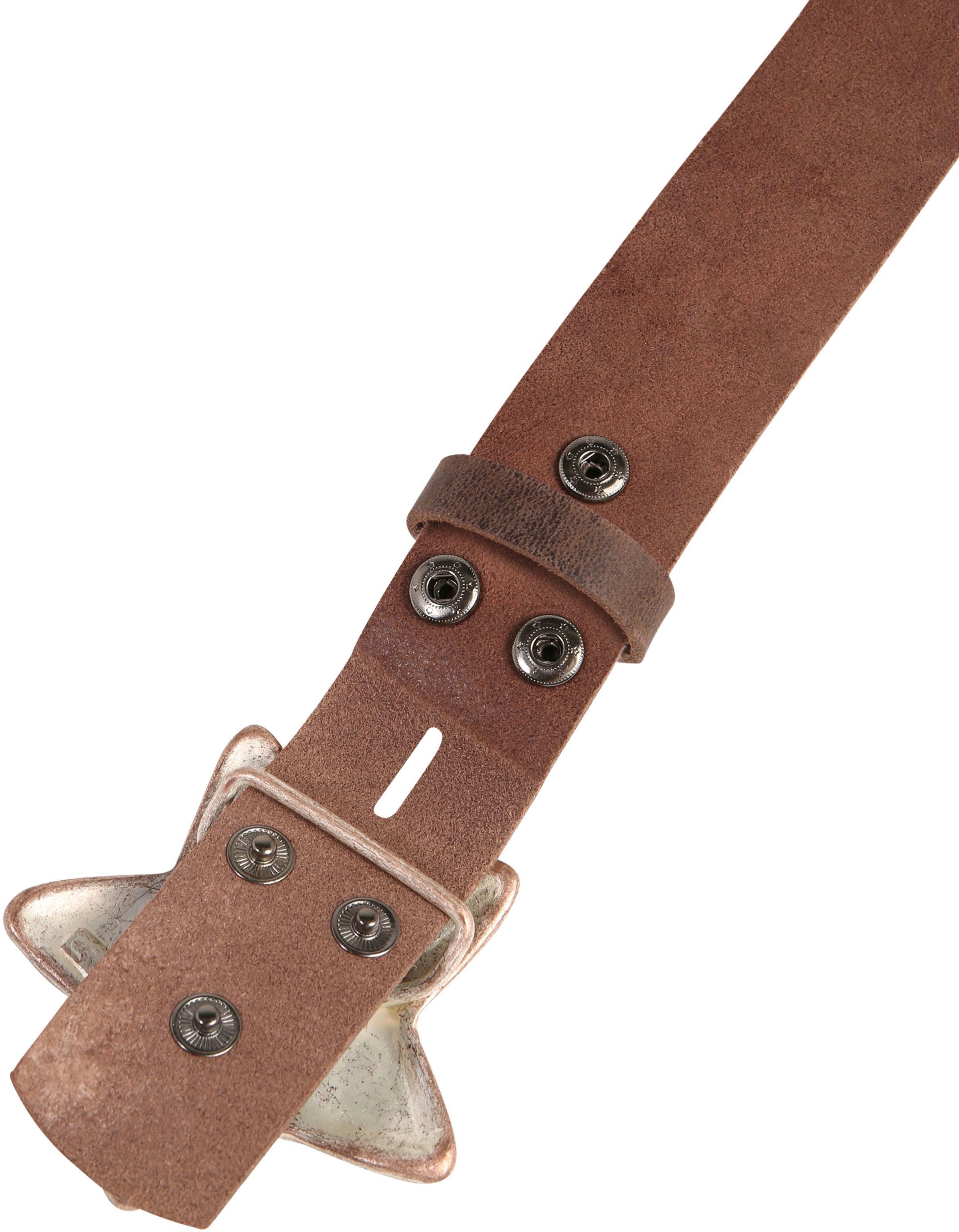 Rettungsring Gürtel Ledergürtel mit Koppelschließe im Stern-Design