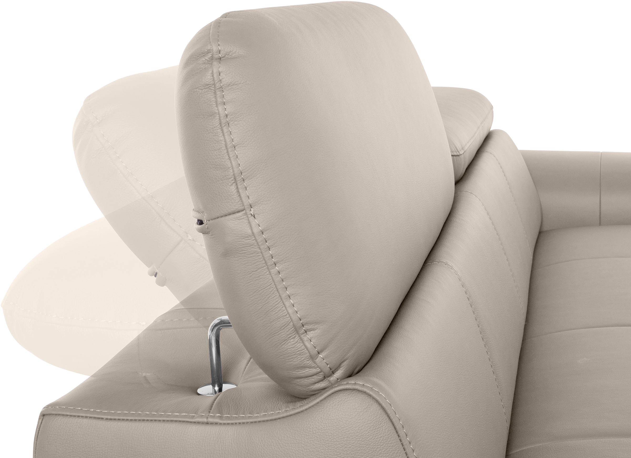 COTTA 3-Sitzer »Chef«, Big-Sofa mit Kopfteilverstellung, edle Metallkufen