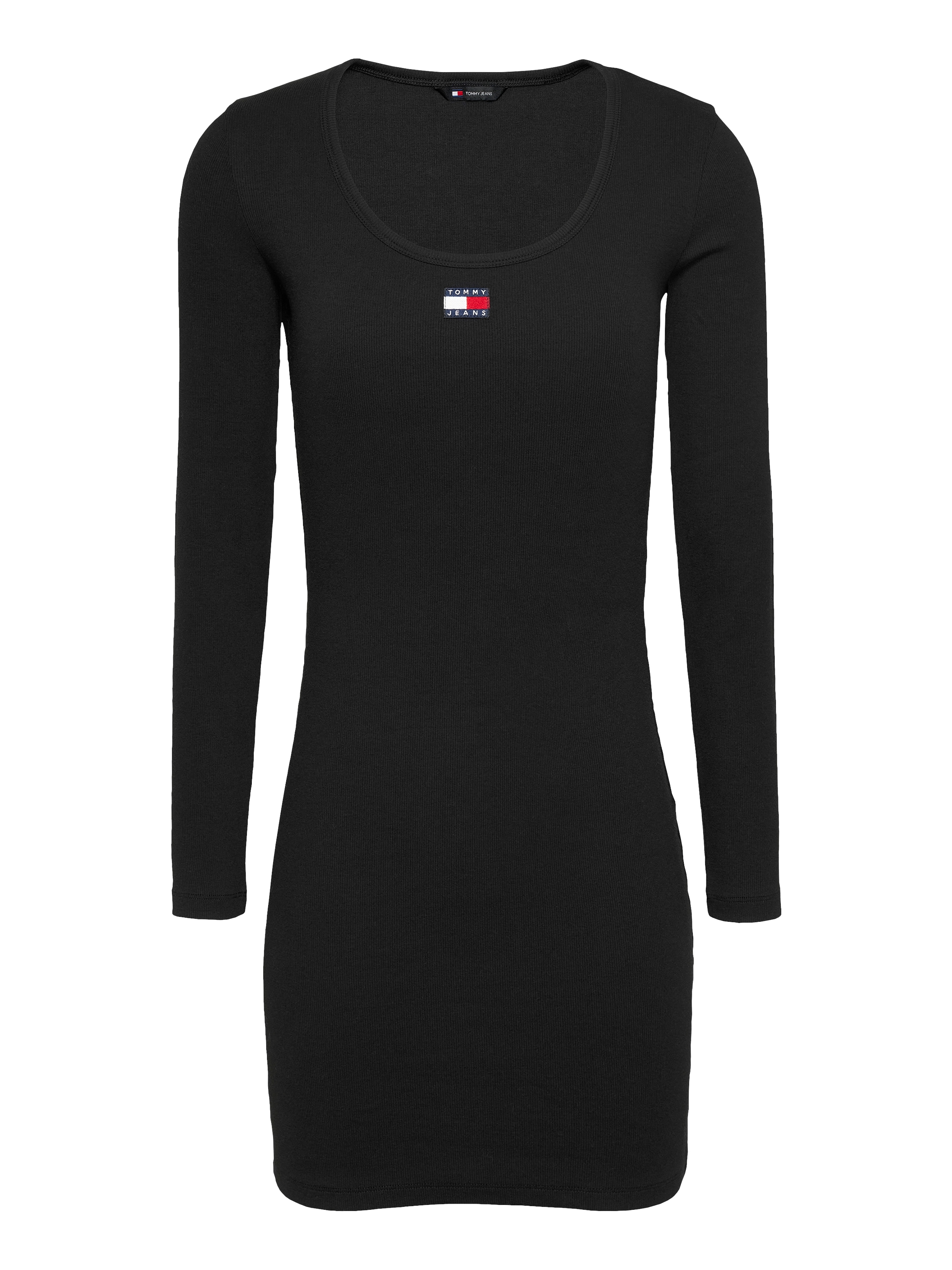 Tommy Jeans Jerseykleid »TJW BADGE RIB BODYCON DRESS EXT«, mit gerippter Struktur, Logo-Badge