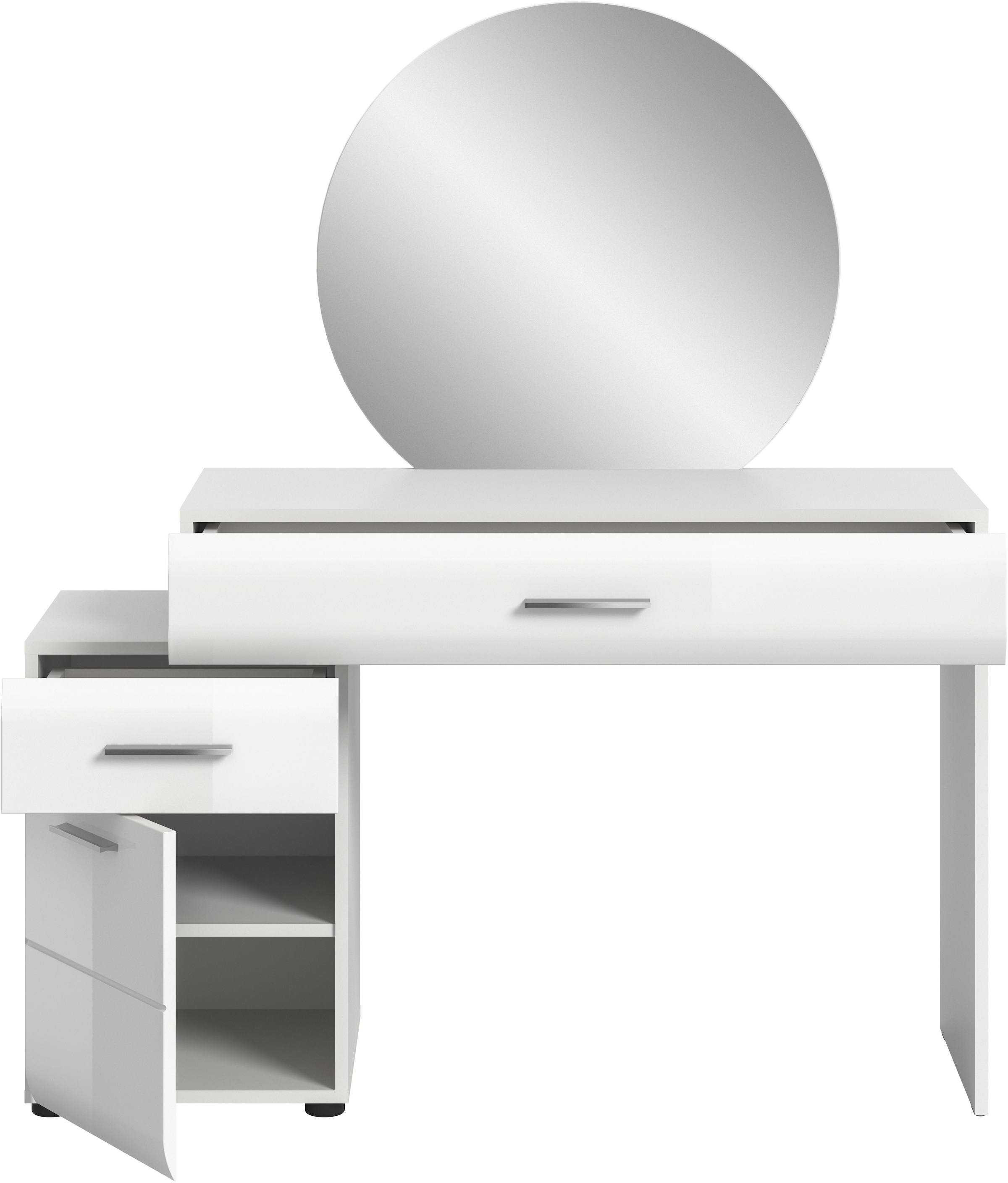 INOSIGN Schminktisch »FLORENZ, hochwertige MDF-Front, Rillenfräsung, 2 Schubladen, Spiegel« 1 Stk. tlg. Schminktisch, Schminktisch mit Spiegel, Spiegel Schminktisch