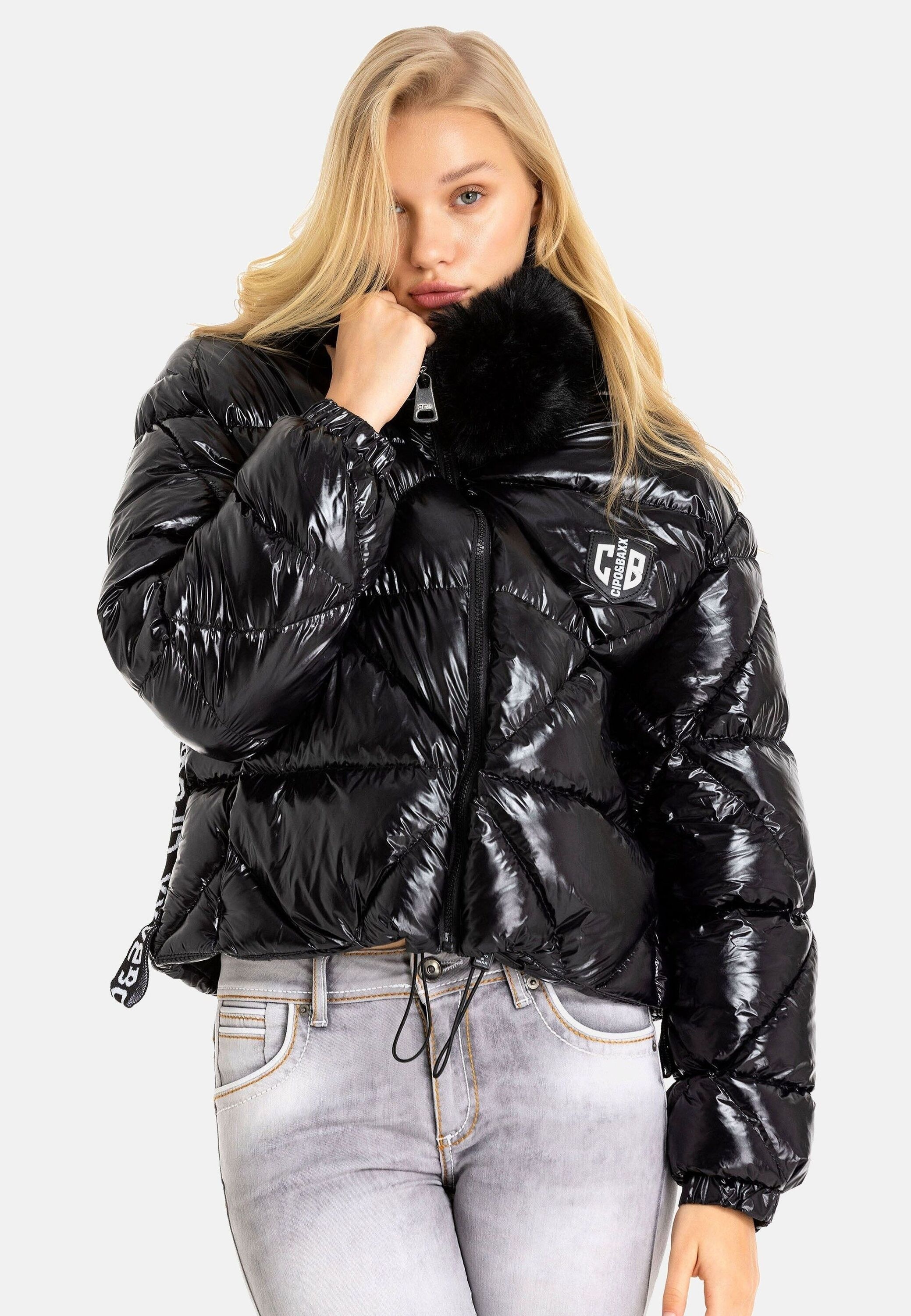 Cipo & Baxx Winterjacke »Cipo & Baxx Jacken« ohne Kapuze mit Kunstfellkragen, WM134