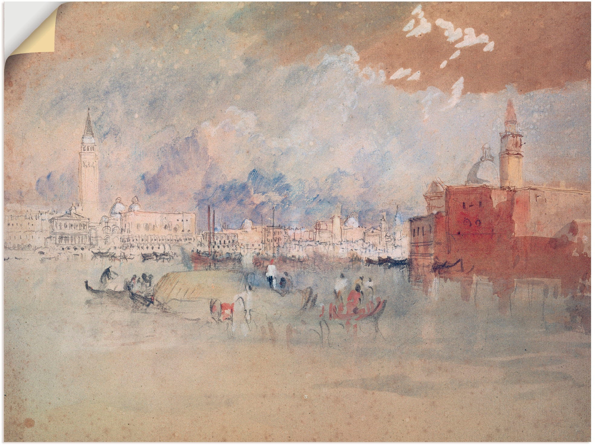 Artland Wandbild »Venedig, von der Lagune aus gesehen.«, Italien, (1 St.),  als Leinwandbild, Wandaufkleber oder Poster in versch. Größen auf Rechnung  kaufen