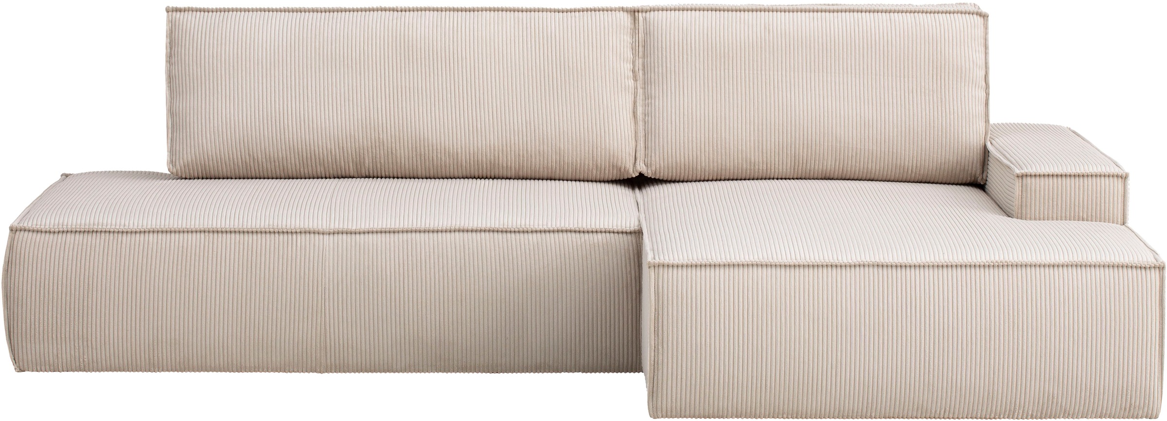 Home affaire Ecksofa »SHERWOOD, Schlafsofa in L-Form offen (275cm), Cord, Leinenoptik«, Schlaffunktion und Bettkasten, Kedernaht, hoher Sitz- & Liegekomfort