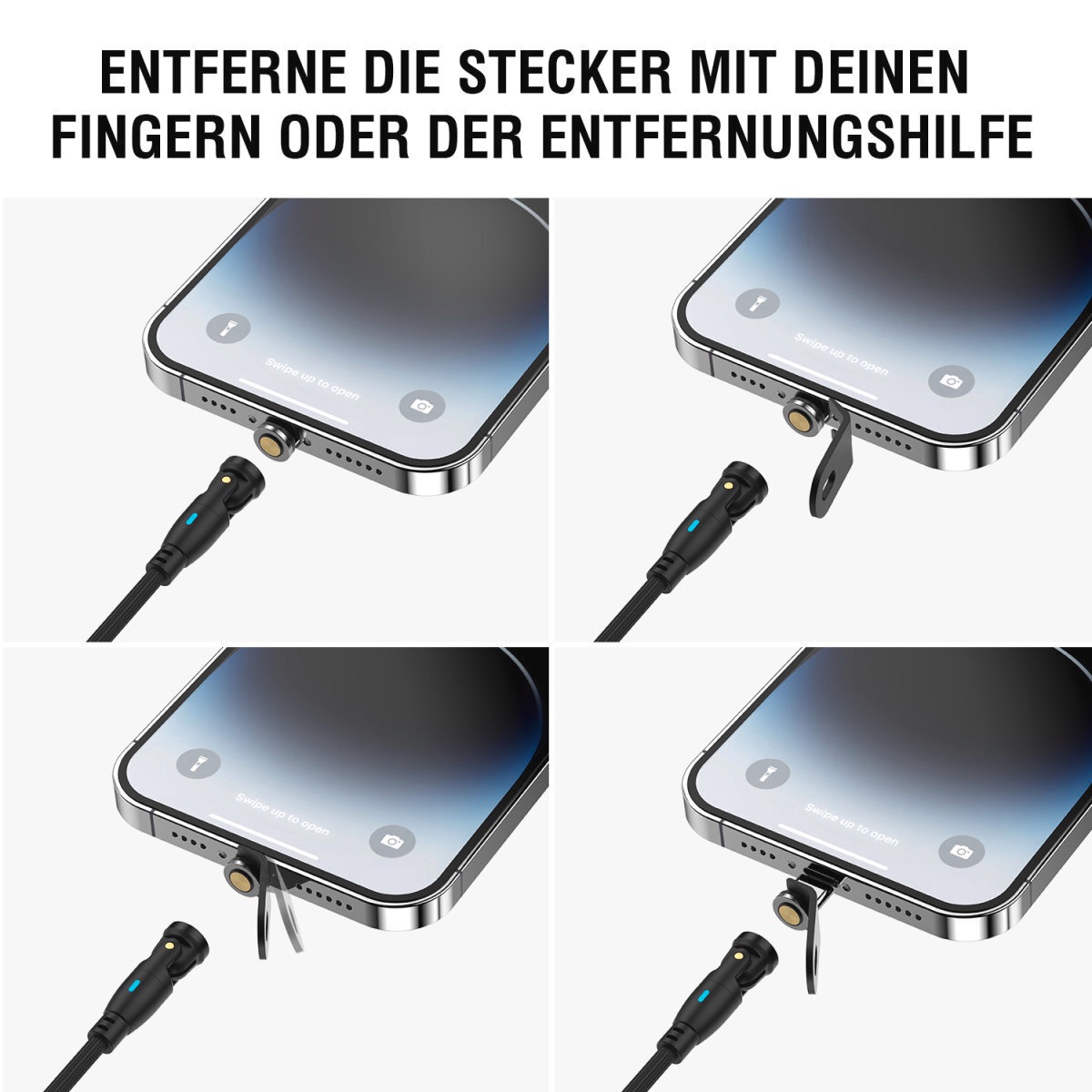 4smarts USB-Kabel »USB-C 540° Magnetkabel-Set GravityCord 240W«, USB Typ C, 180 cm