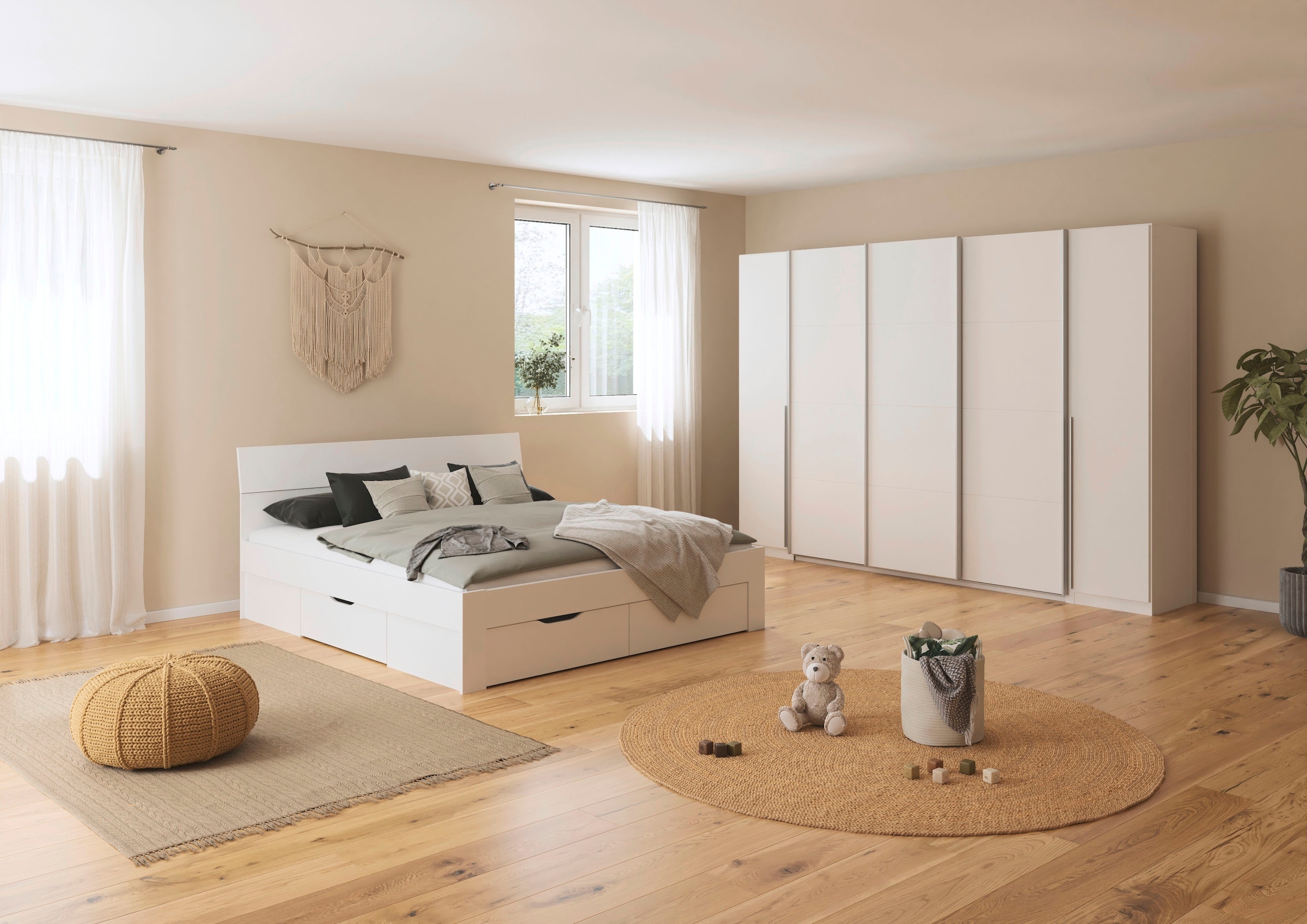 OTTO home Schwebetürenschrank »Dreh-/Schwebetürenschrank Kleiderschrank Familie, OTTOs Choice Agordo« im angesagten Mix aus Dreh- und Schwebetüren,  B/H/T 301x210X62cm viele Farben verfügbar TOPSELLER Made in GERMANY