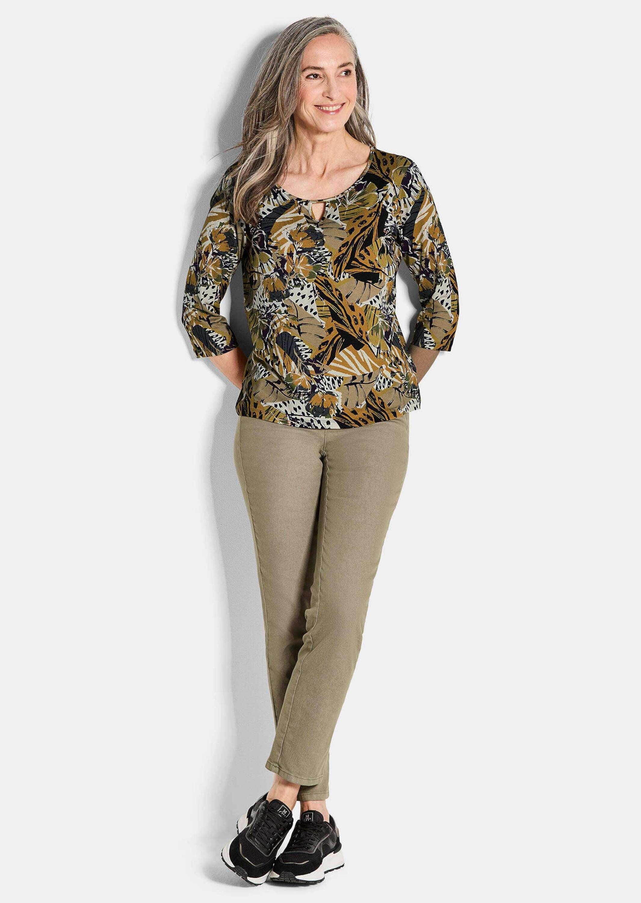 GOLDNER Print-Shirt »Kurzgröße Jersey-Shirt mit Animal Print«