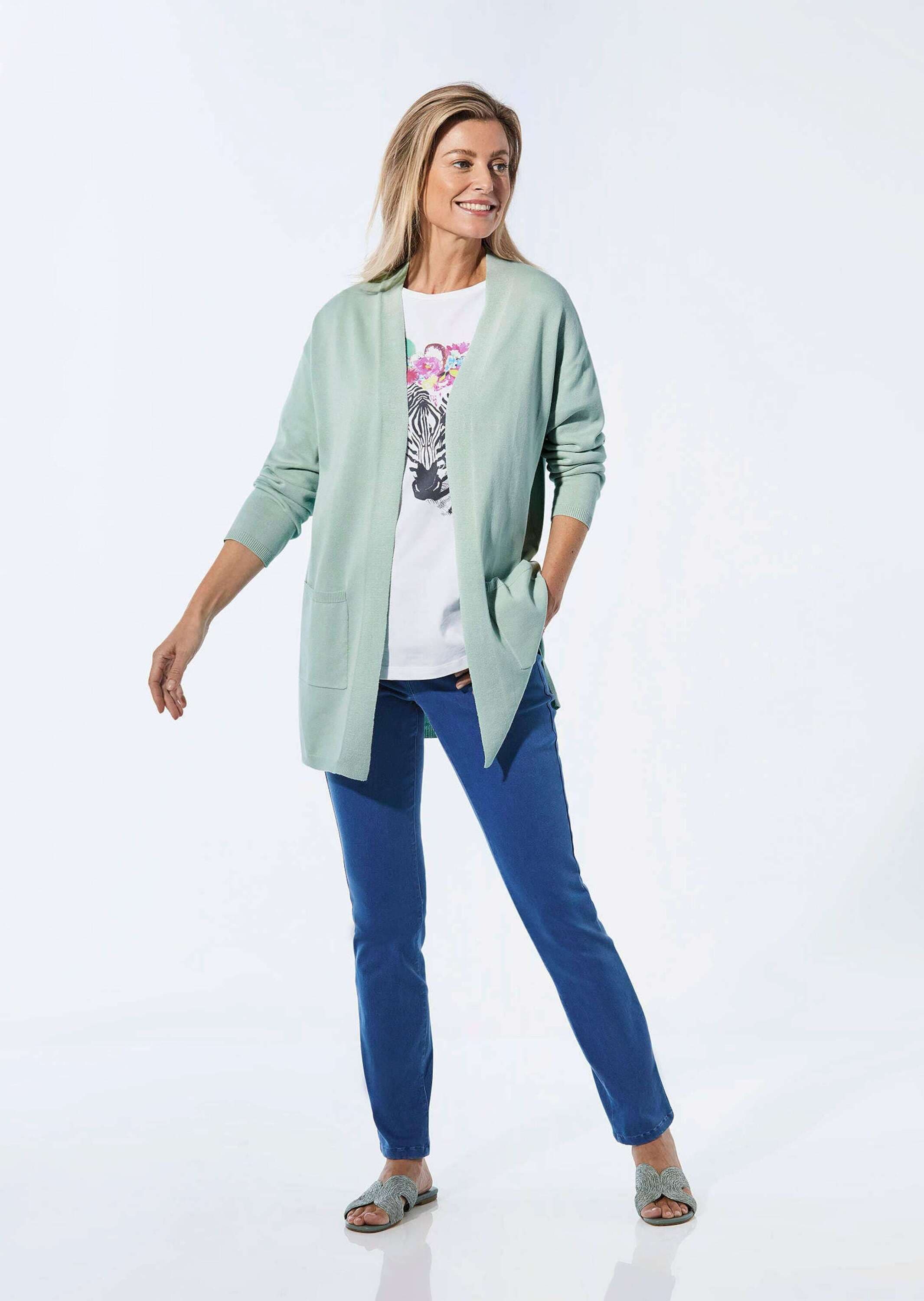 GOLDNER Strickjacke »Kurzgröße Longstrickjacke mit Taschen« keine/nicht relevant