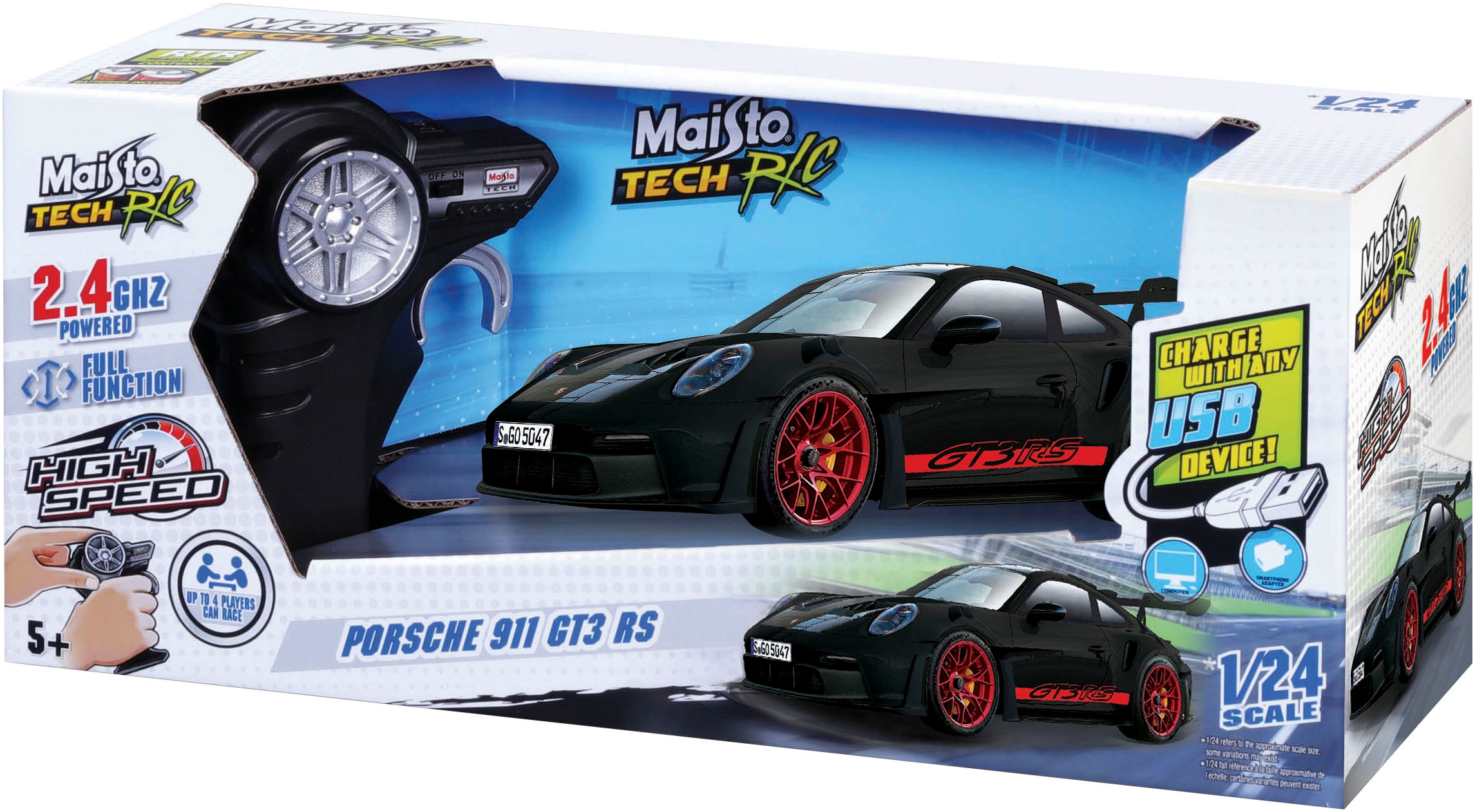 Maisto® RC-Auto »Premium Porsche 911 GT3 RS«, inklusiver Fernbedienung und USB-Kabel