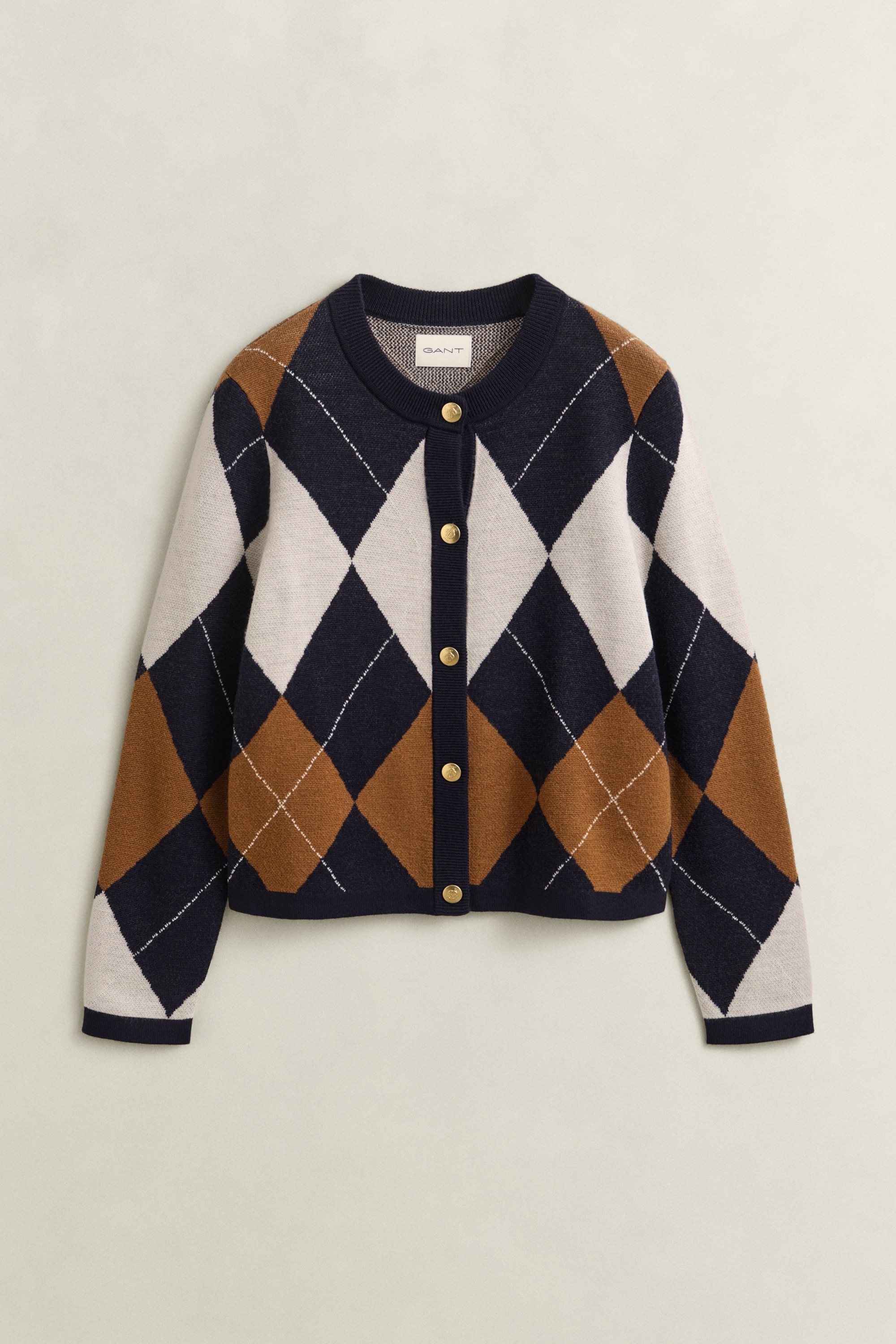 Gant Cardigan »ARGYLE C-NECK« aus Wolle
