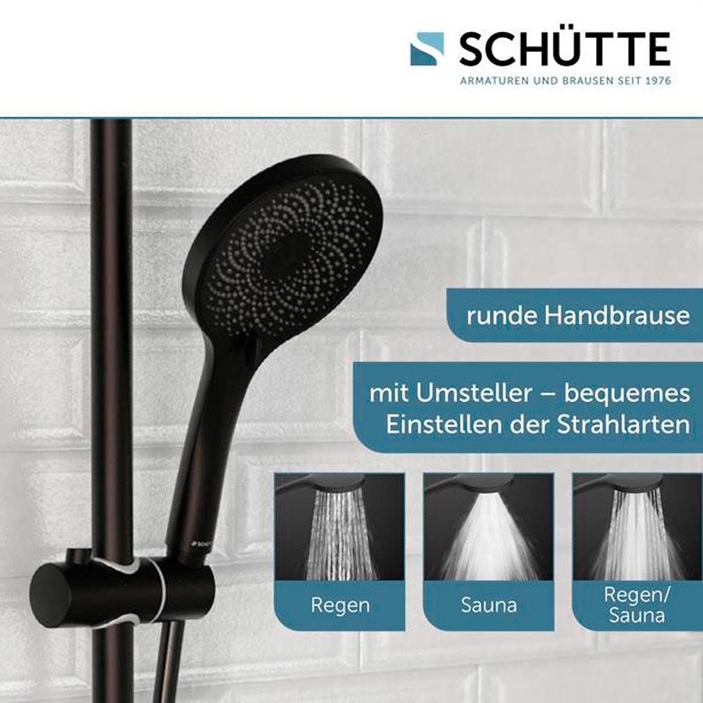 Schütte Brausegarnitur »RAVEN«, Regendusche, mit Schlauch und Halterung, Wellness-Duschkopf