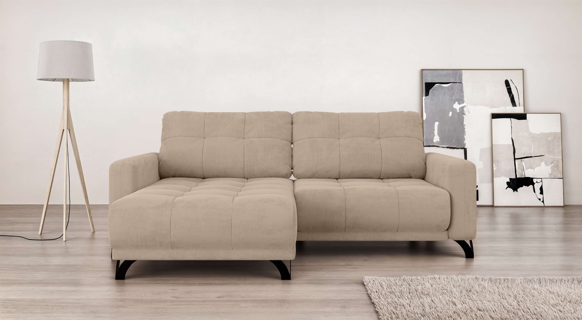 INOSIGN Ecksofa »FAIRVIEW mit verstellbaren Rückenlehne, Maße B/T/H: 234/174/93 cm«, L-Form mit Wellenunterfederung, Recamiere beidseitig montierbar