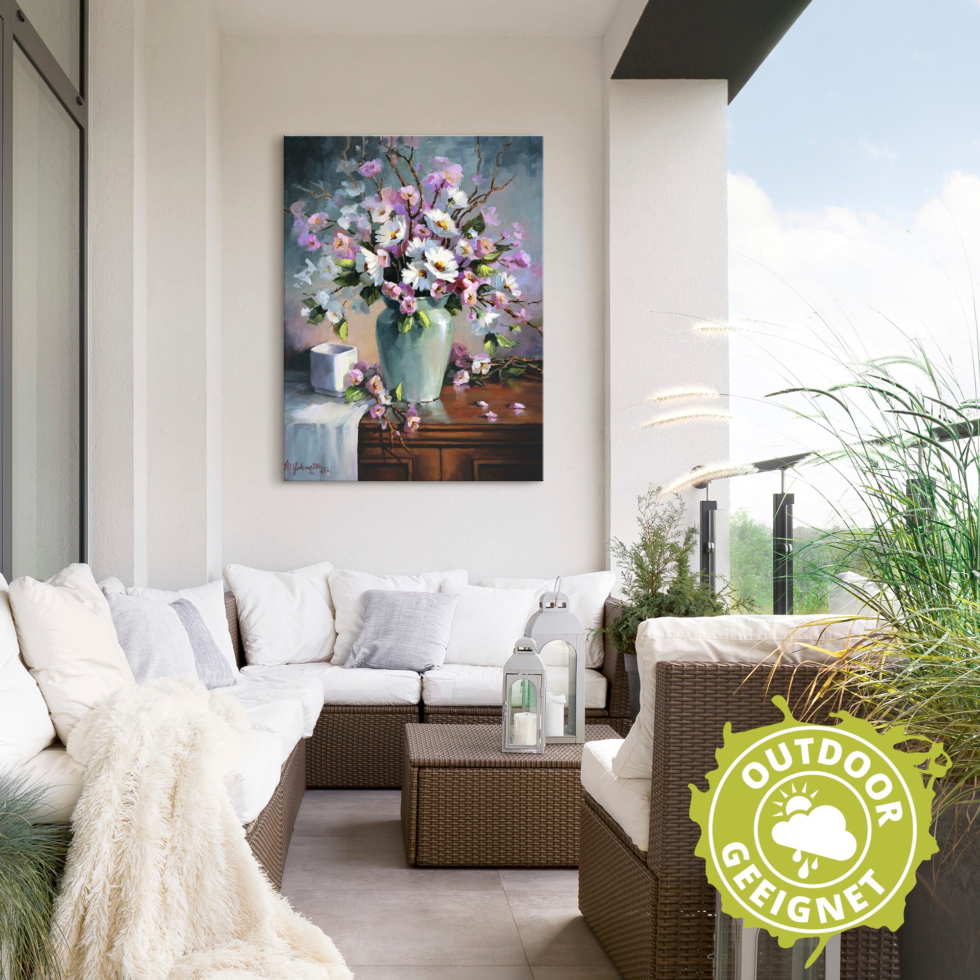 Artland Alu-Dibond-Druck »Apfel und Kirchblüten« Arrangements 1 Stk. tlg. für Innen- und Außenbereich geeignet, Outdoorbild