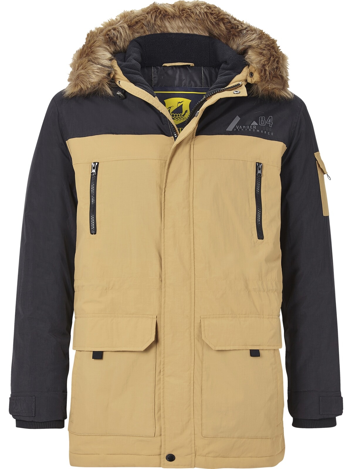 Jan Vanderstorm Outdoorjacke »Parka JOKUM«, (1 St.), Kapuze mit Fellimitatbesatz
