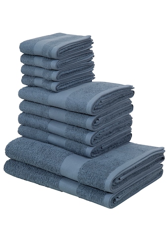 my home Handtuch Set »Melli«, Set, 10 tlg., Walkfrottee, Handtuchset in dezenten... kaufen