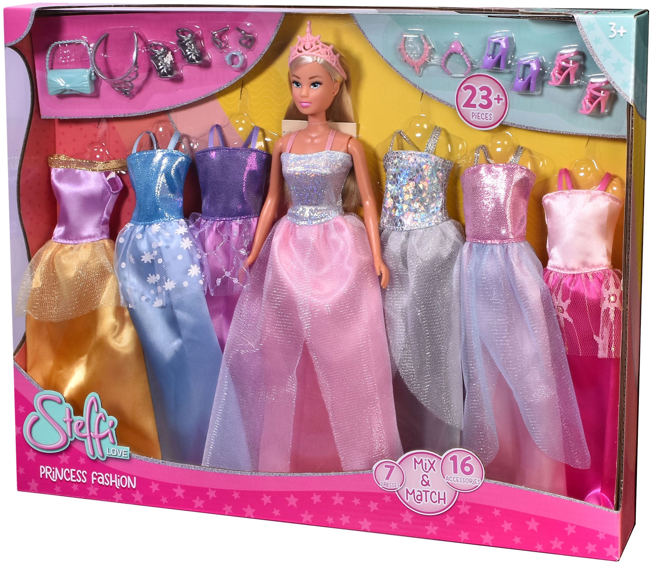 SIMBA Anziehpuppe »Steffi Love, Princess Fashion« mit 7 verschiedenen Kleidern