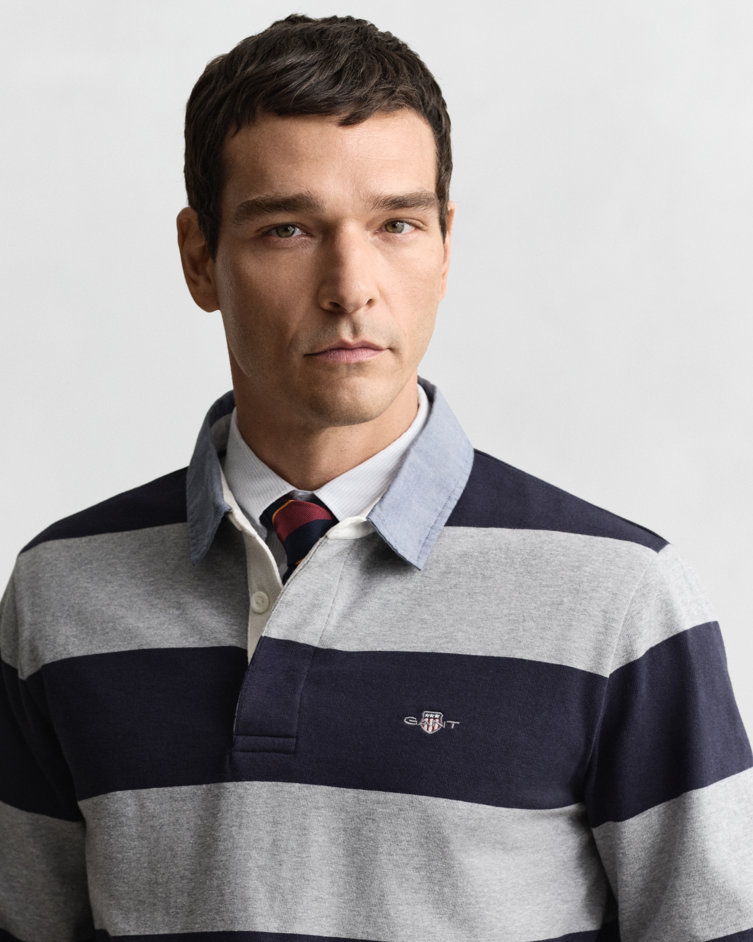 Gant Langarm-Poloshirt »REG CHAMBRAY STRIPE HEAVY RUGGER«
