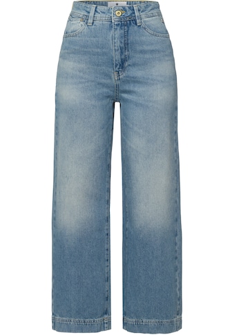 Weite Jeans »Wide-leg Jeans«, (1 tlg.), mit Blütenstickerei hinten am Bund