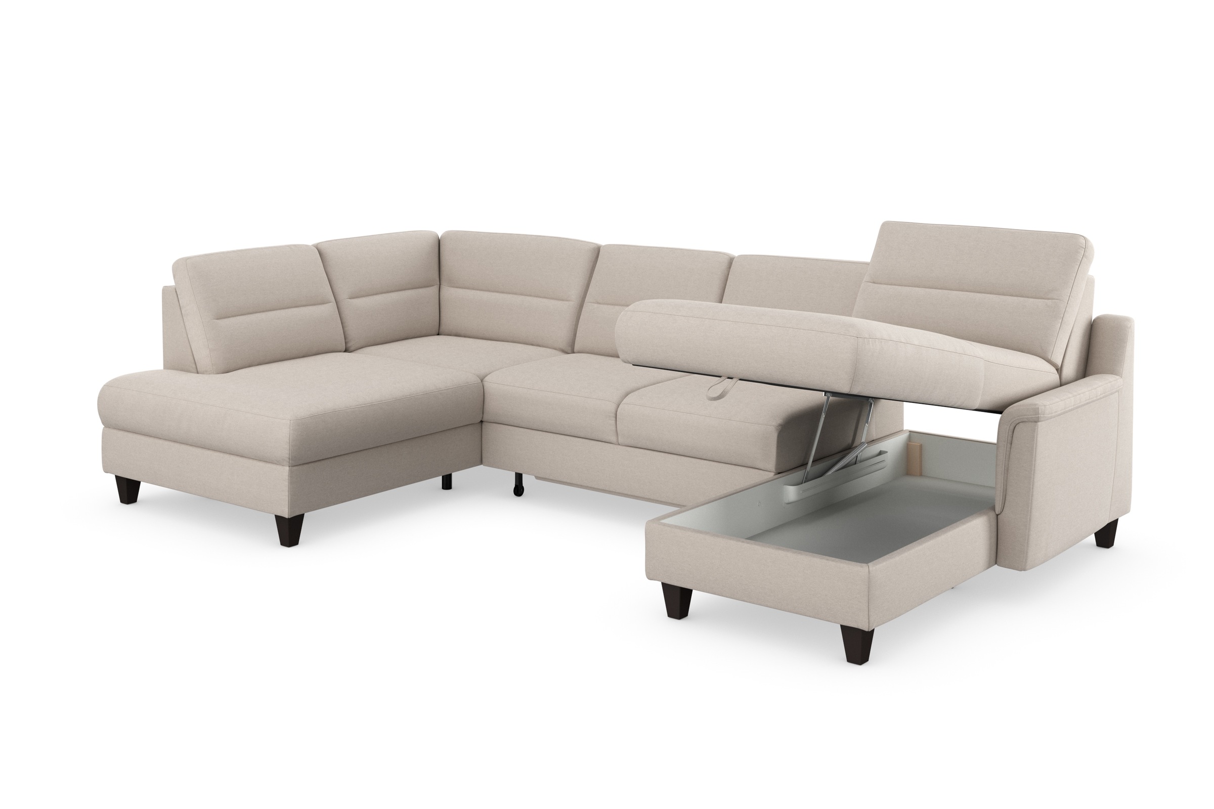 sit&more Wohnlandschaft »Farö U-Form«, inklusive Federkern, wahlweise mit Bettfunktion und Bettkasten