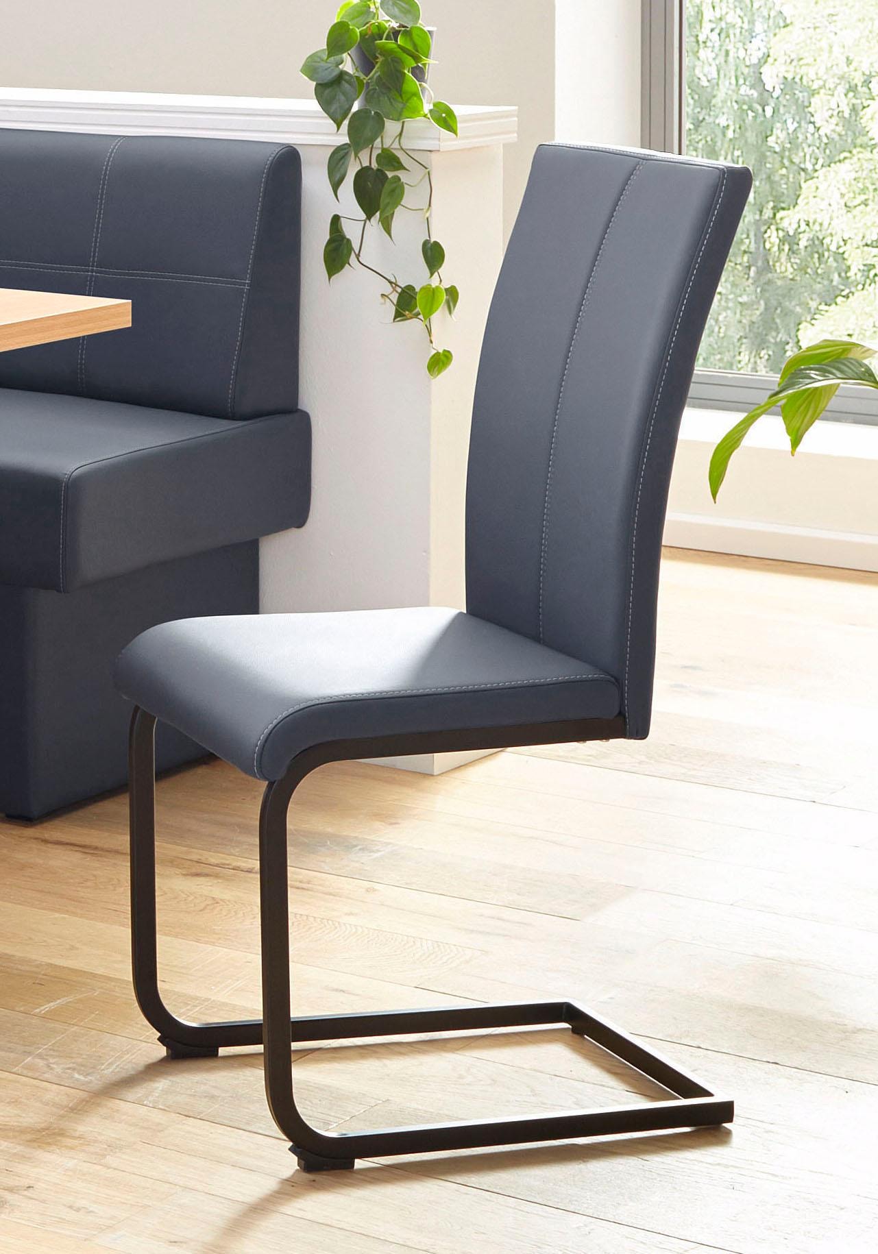Home affaire Freischwinger »Nils«, (Set), 2 St., Kunstleder, Stuhl belastbar bis 120 Kg, Gestell Metall im Chrom-Look oder Schwarz