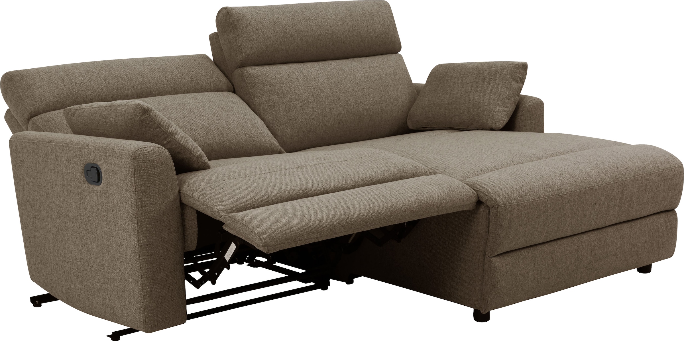 INOSIGN Ecksofa »JENNA, L-Form, 209cm, manuelle u. elektrische Funktion, mit USB A/C,«, Liegefunktion 105°-150°, Federkern, Struktur fein